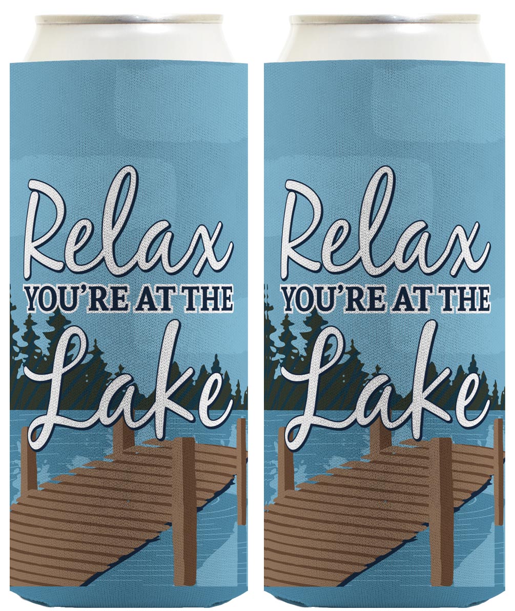 Relax You're at the Lake Standard or Slim Can Thermocooler Drink Sleeve