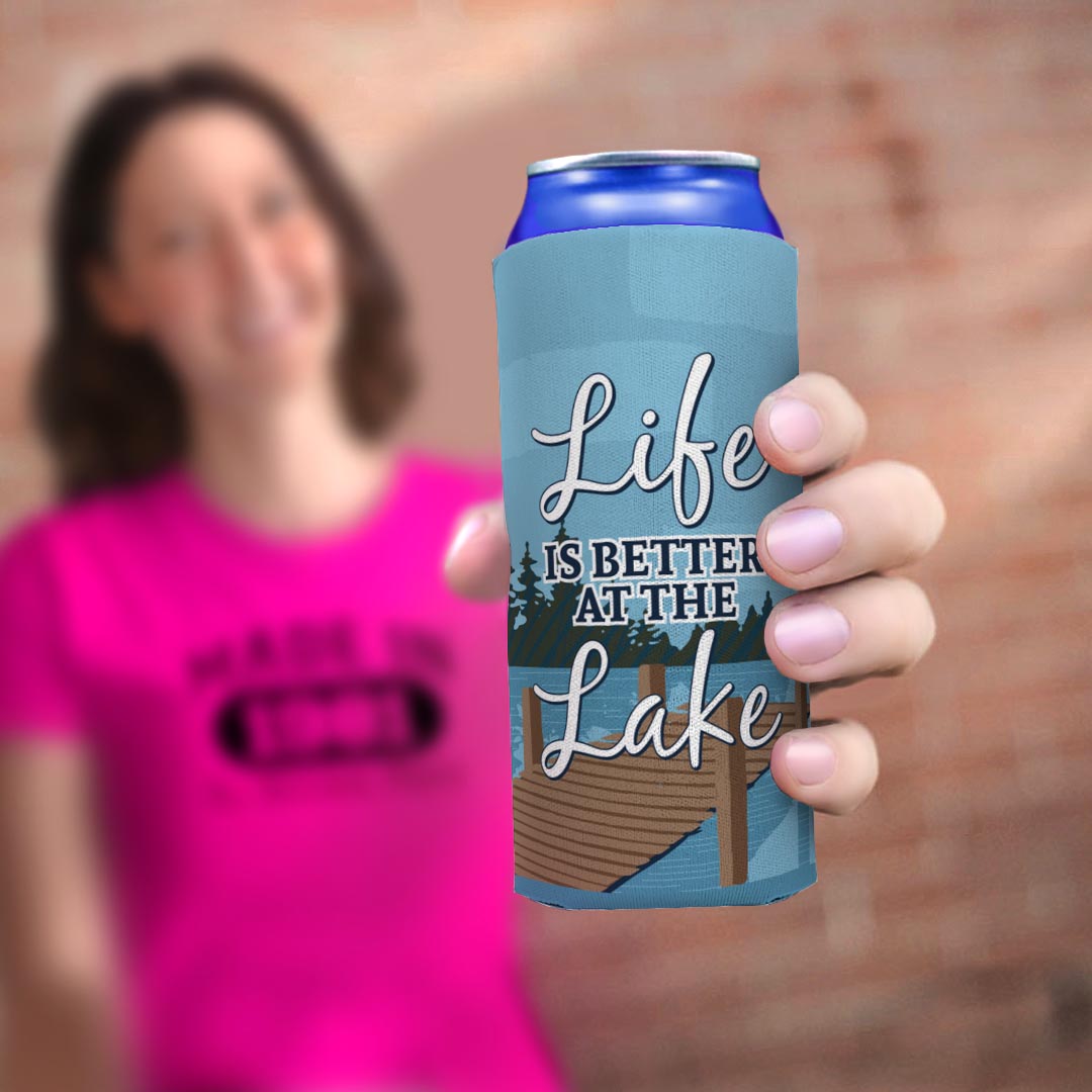 woman holding drink sleeve