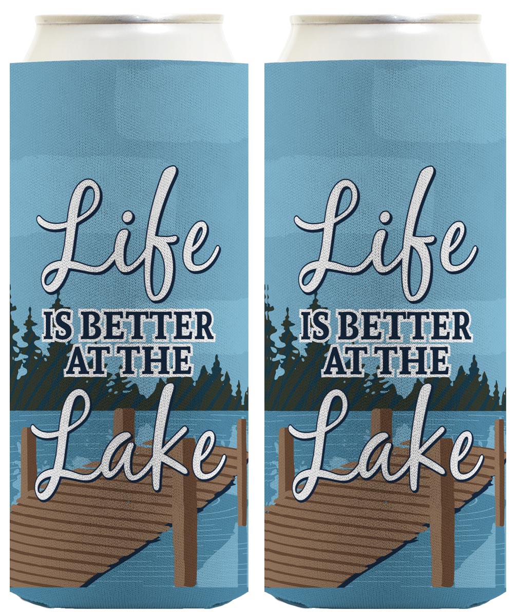 Life is Better at the Lake Standard or Slim Can Thermocooler Drink Sleeve