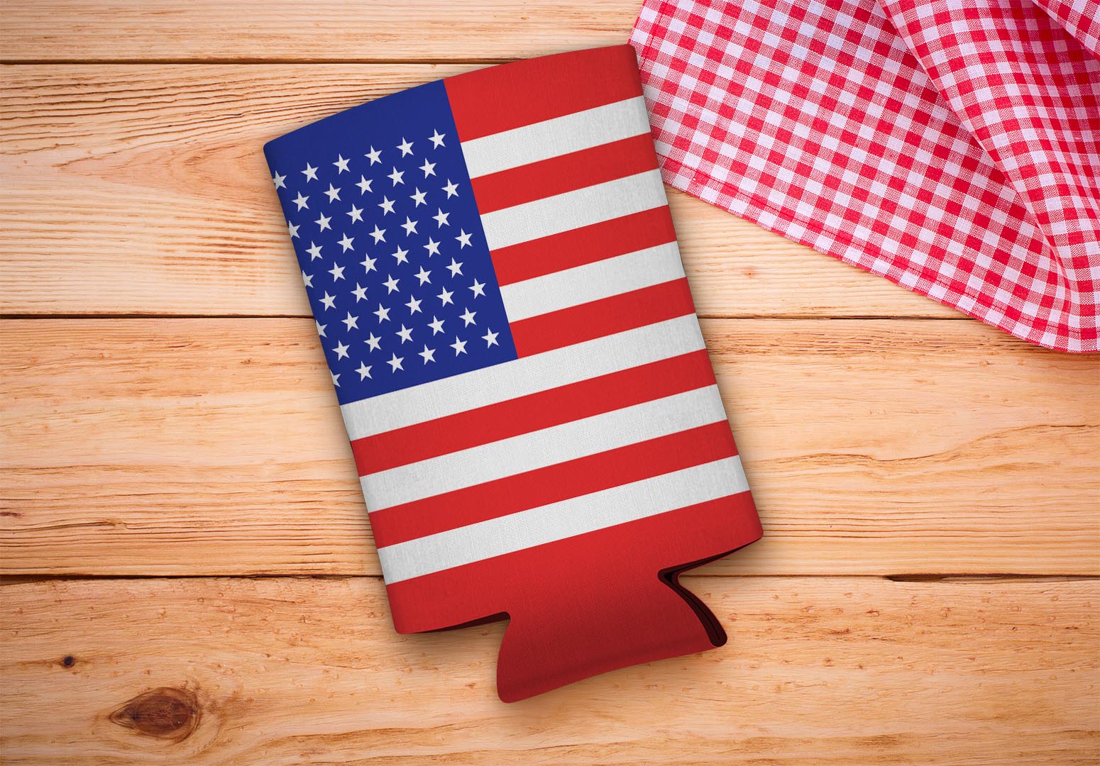 drink sleeve on a wood background