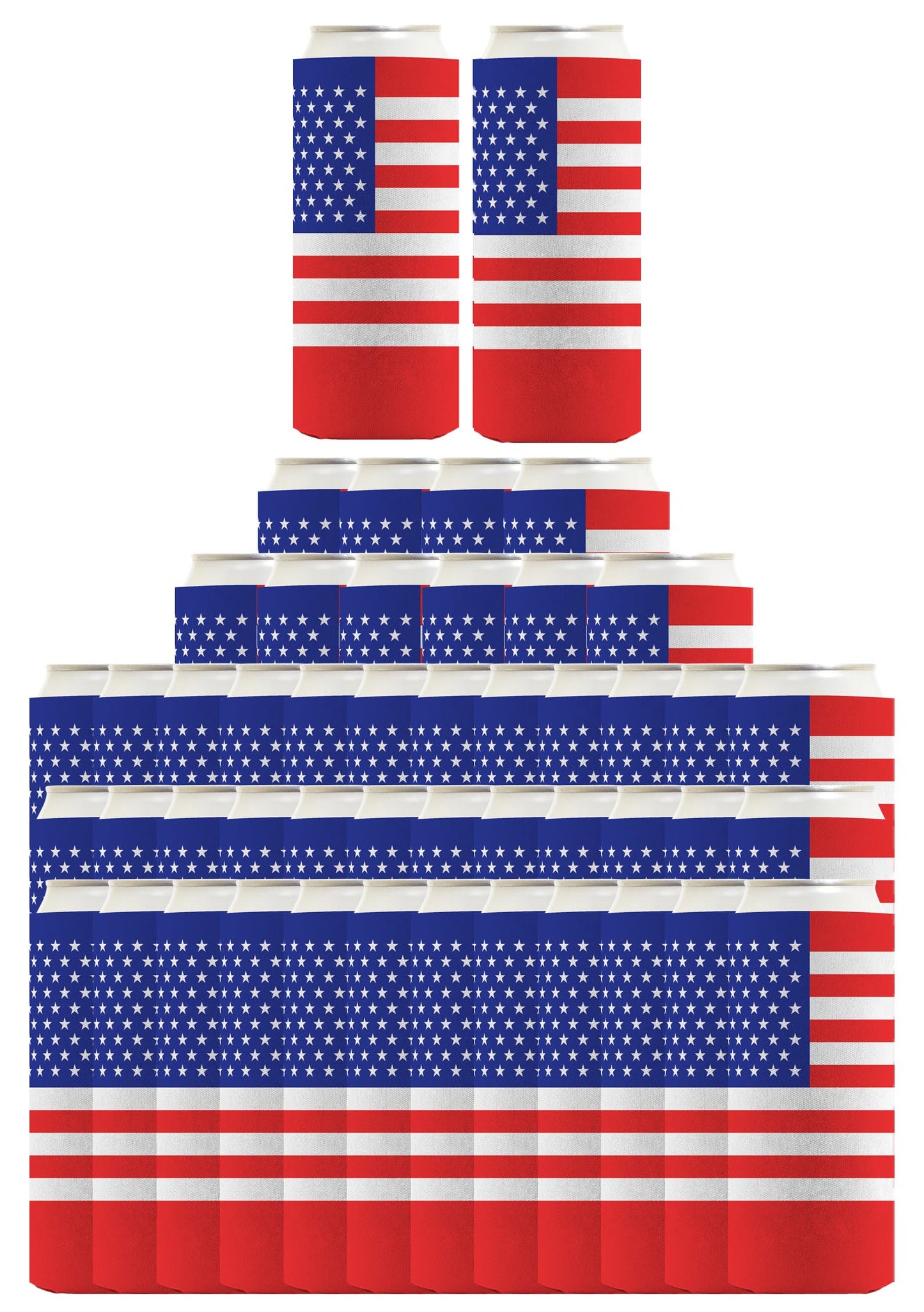 American Flag Horizontal Standard or Slim Can Thermocooler Drink Sleeve