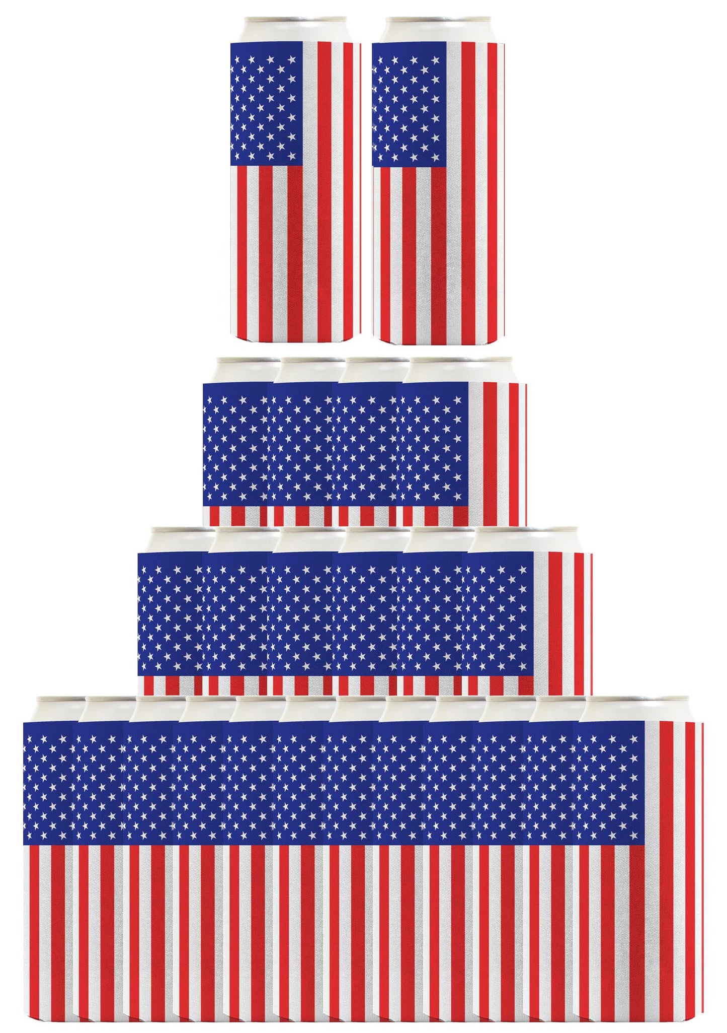 American Flag Vertical Standard or Slim Can Thermocooler Drink Sleeve