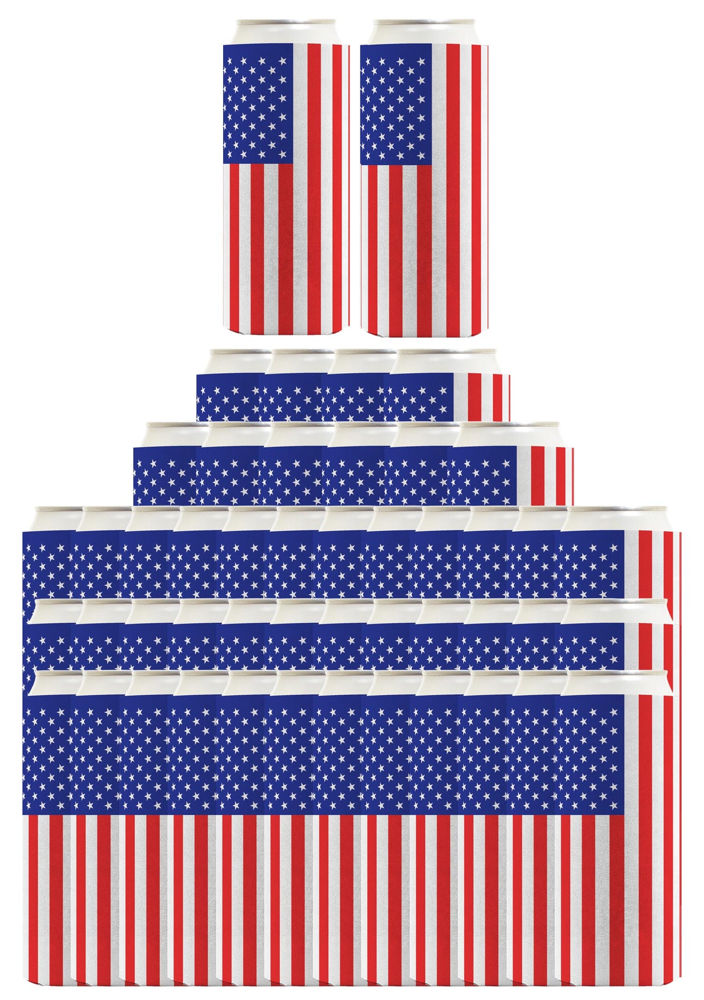 American Flag Vertical Standard or Slim Can Thermocooler Drink Sleeve