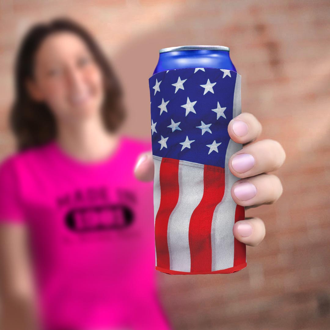 woman holding drink sleeve
