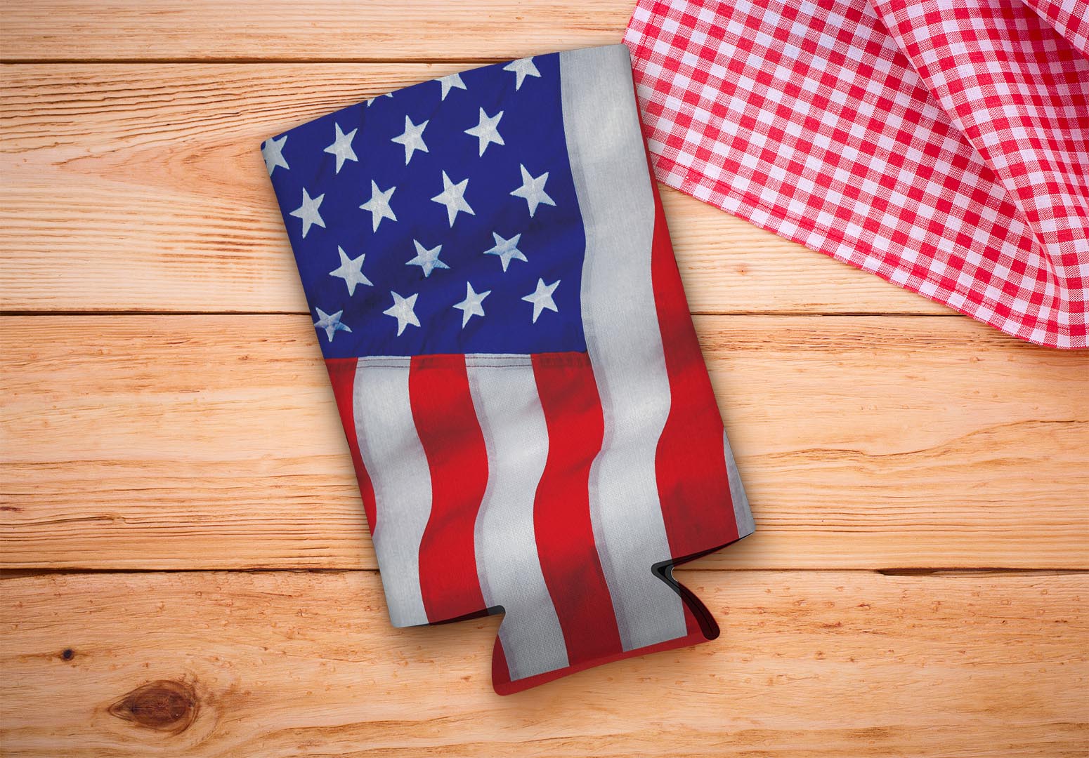 drink sleeve on a wood background