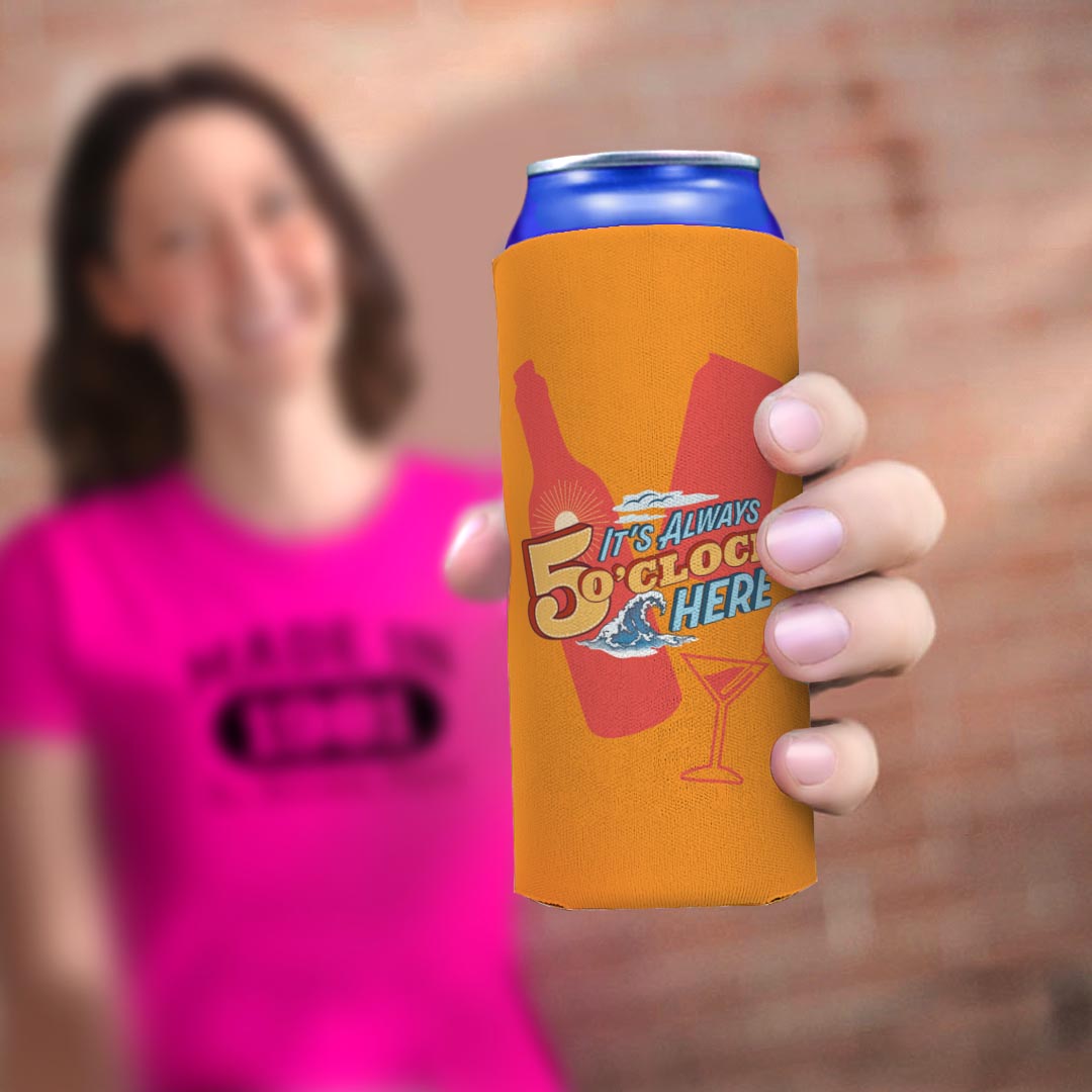 woman holding drink sleeve