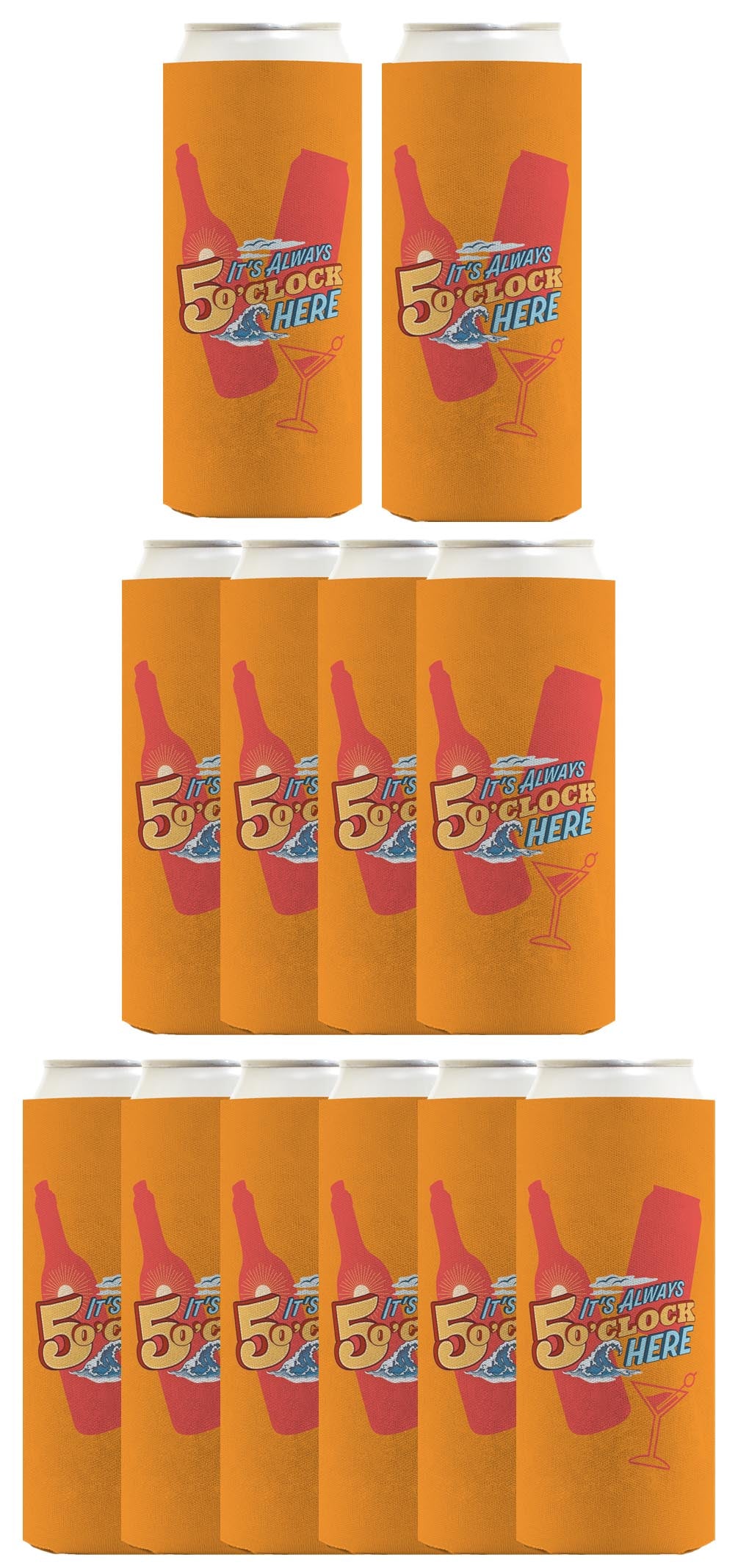 It's Always 5 O'Clock Here Standard or Slim Can Thermocooler Drink Sleeve