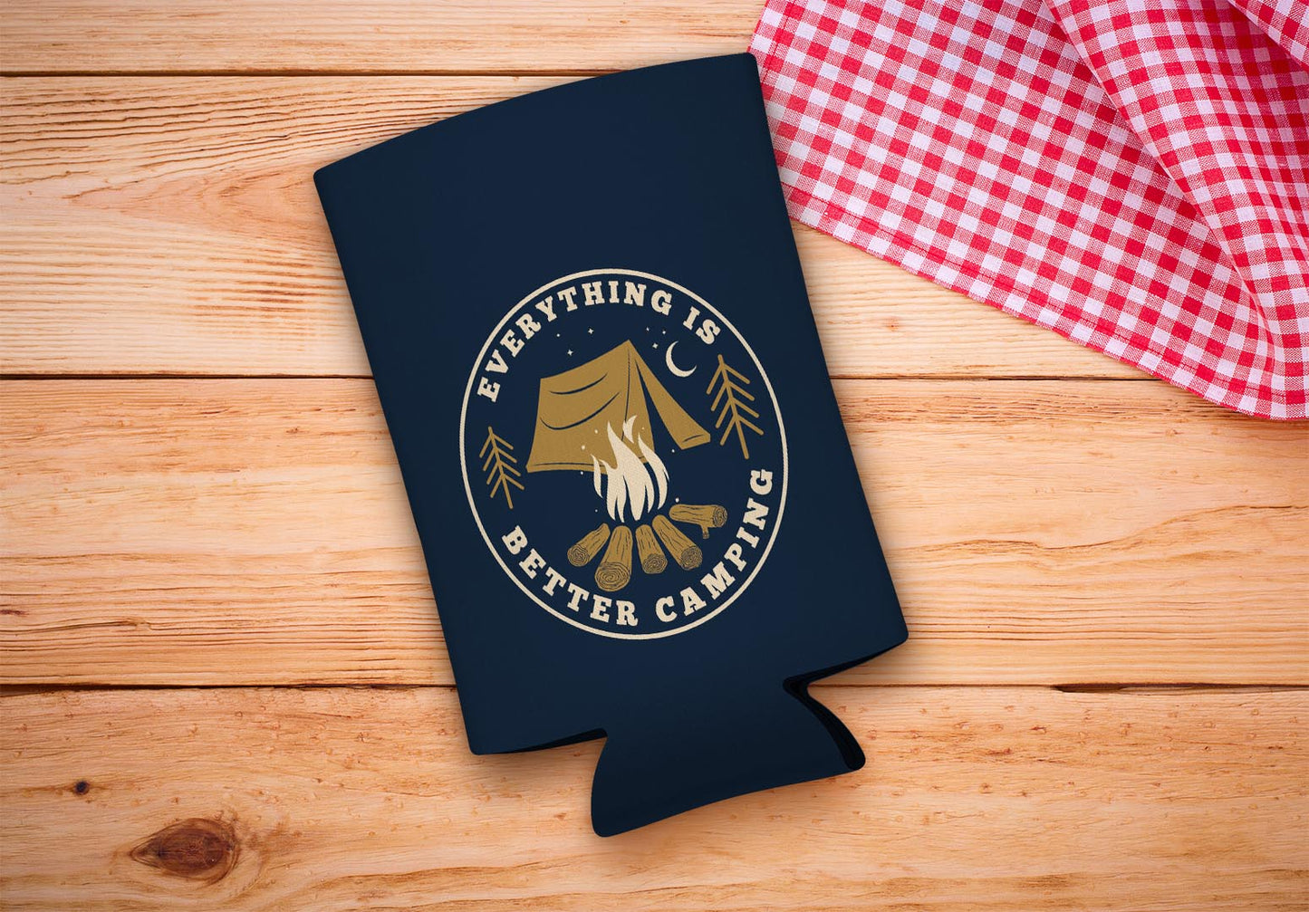 drink sleeve on a wood background