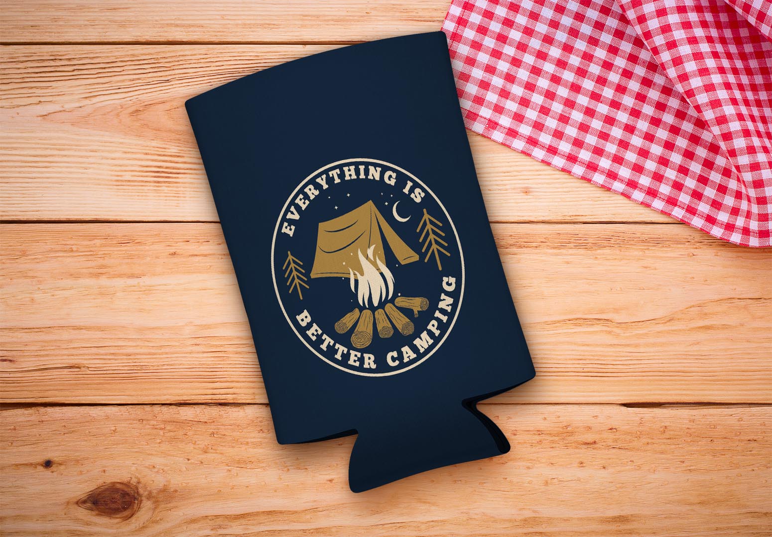 drink sleeve on a wood background