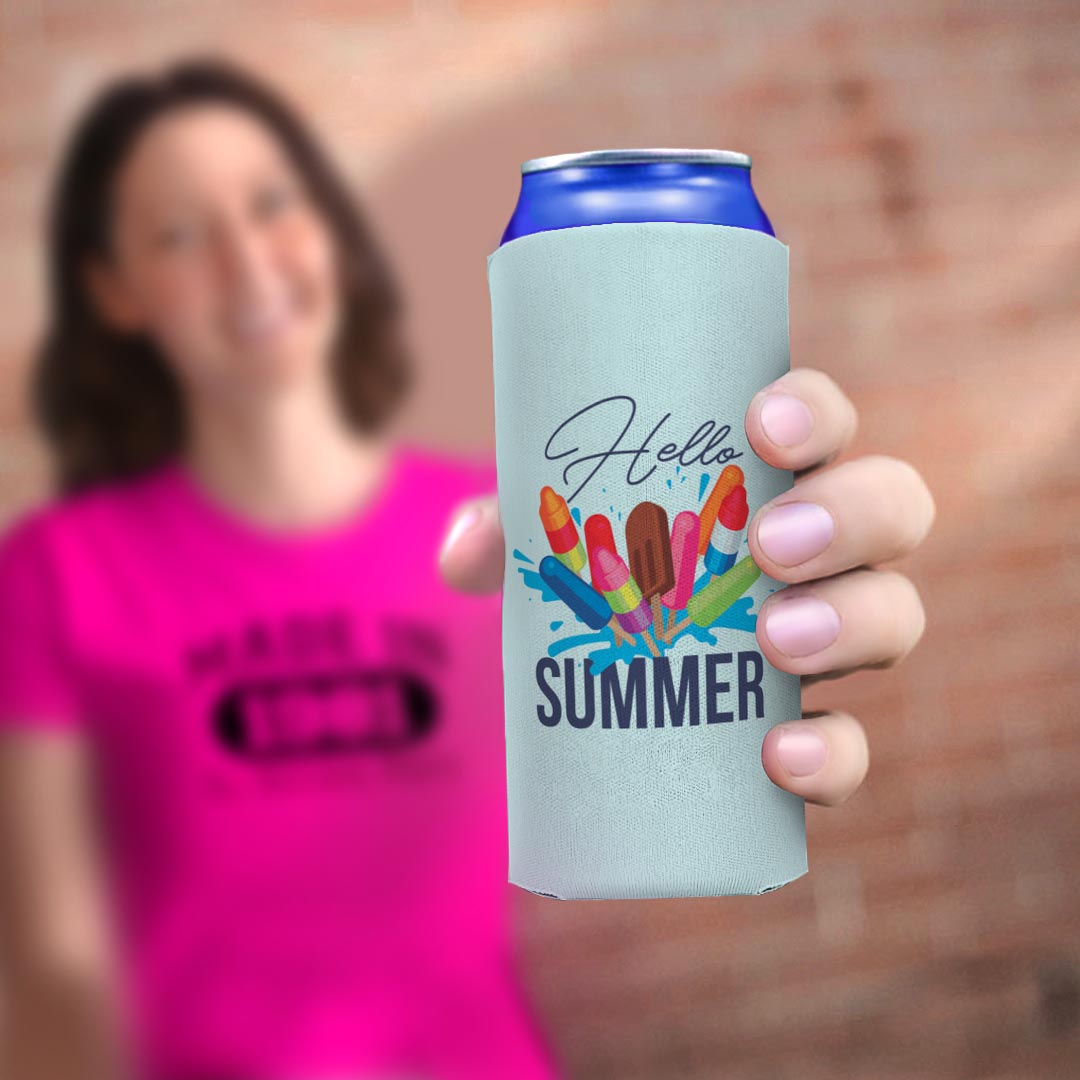 woman holding drink sleeve