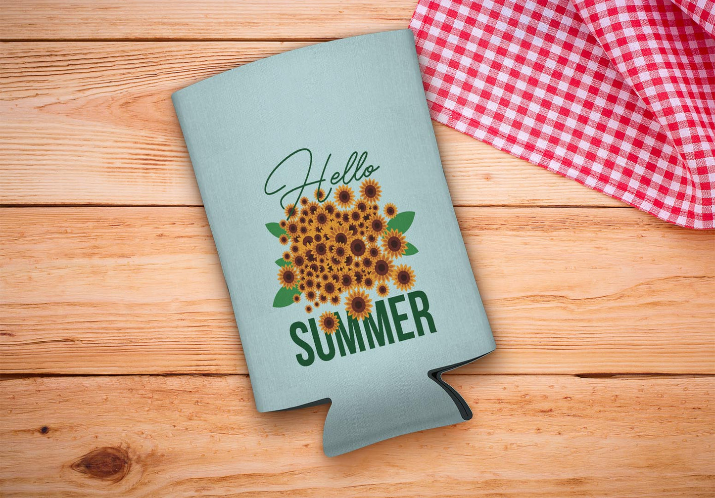 drink sleeve on a wood background