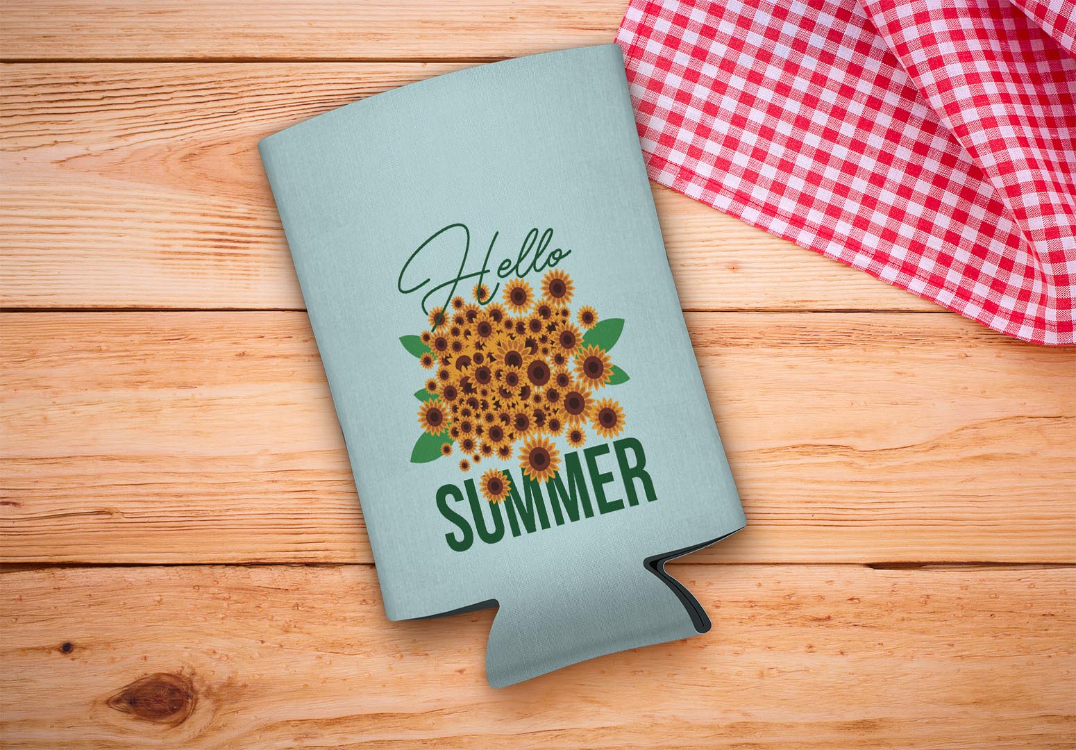drink sleeve on a wood background