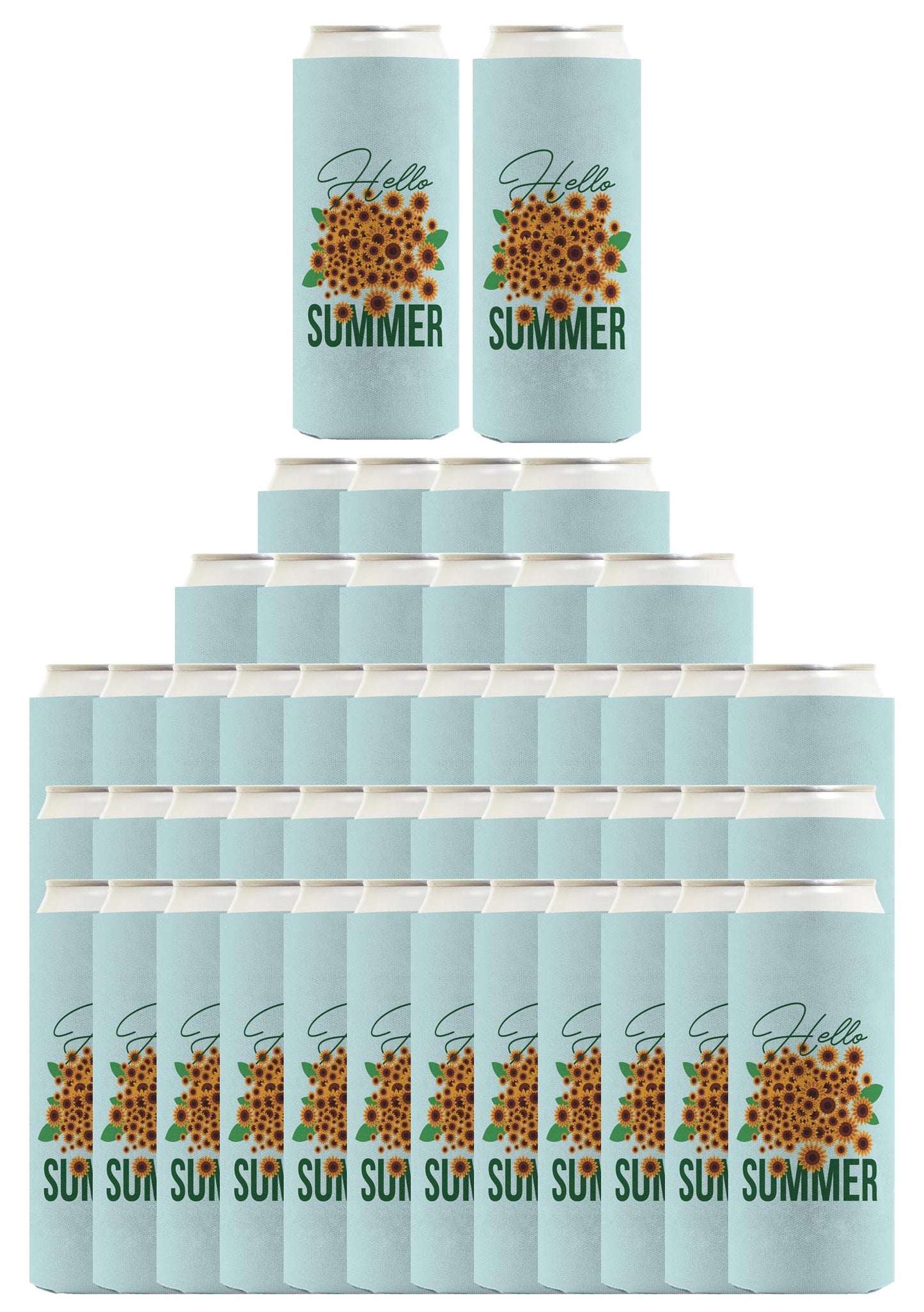 Hello Summer Sunflowers Standard or Slim Can Thermocooler Drink Sleeve