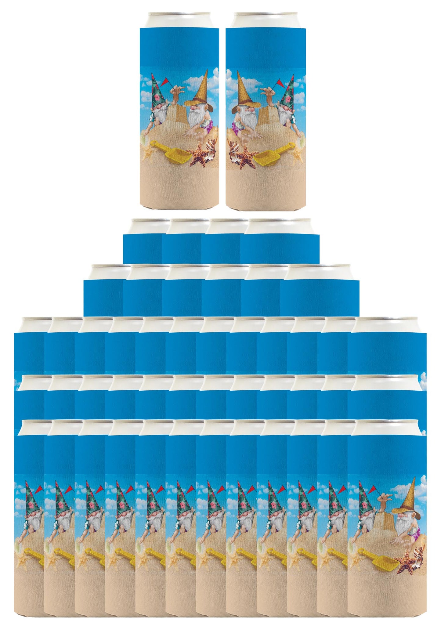Beach Gnomes Sandcastle Standard or Slim Can Thermocooler Drink Sleeve