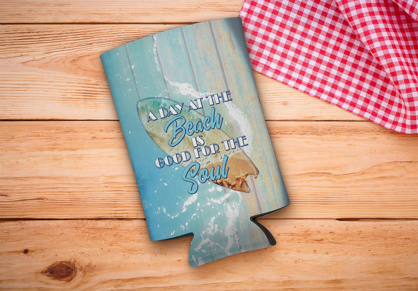 drink sleeve on a wood background
