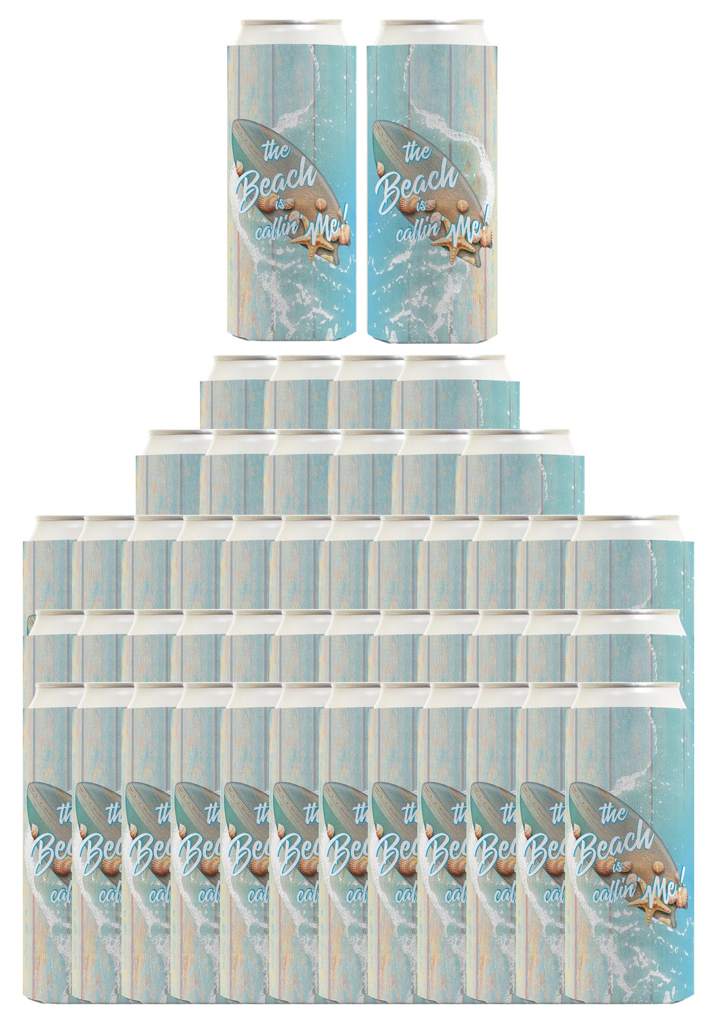The Beach Is Callin' Me Standard or Slim Can Thermocooler Drink Sleeve