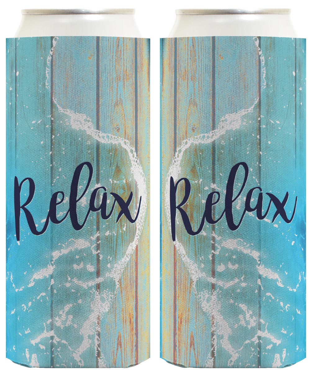 Relax Beach Vibes Standard or Slim Can Thermocooler Drink Sleeve