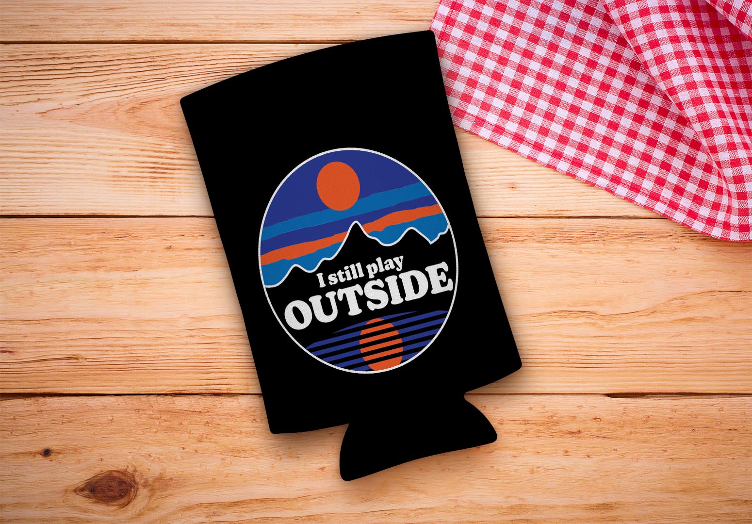 drink sleeve on a wood background