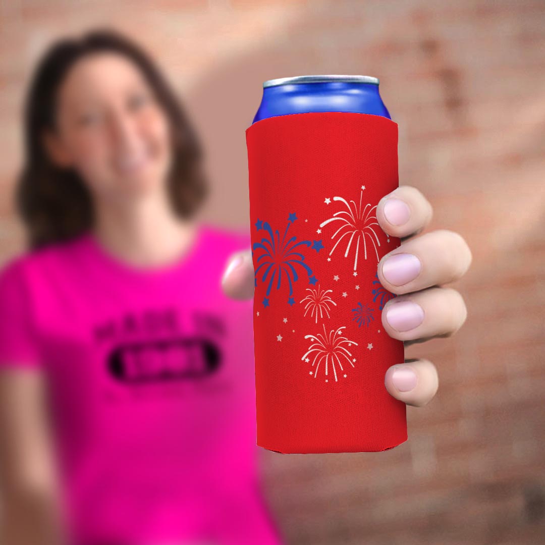 woman holding drink sleeve