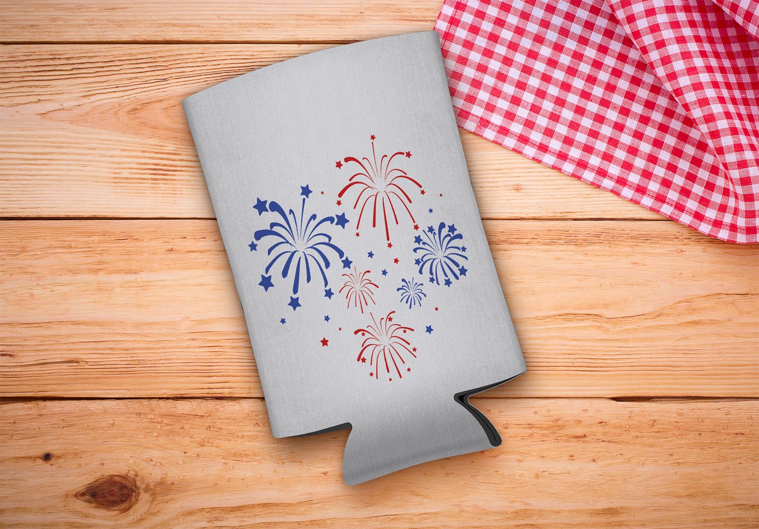 drink sleeve on a wood background