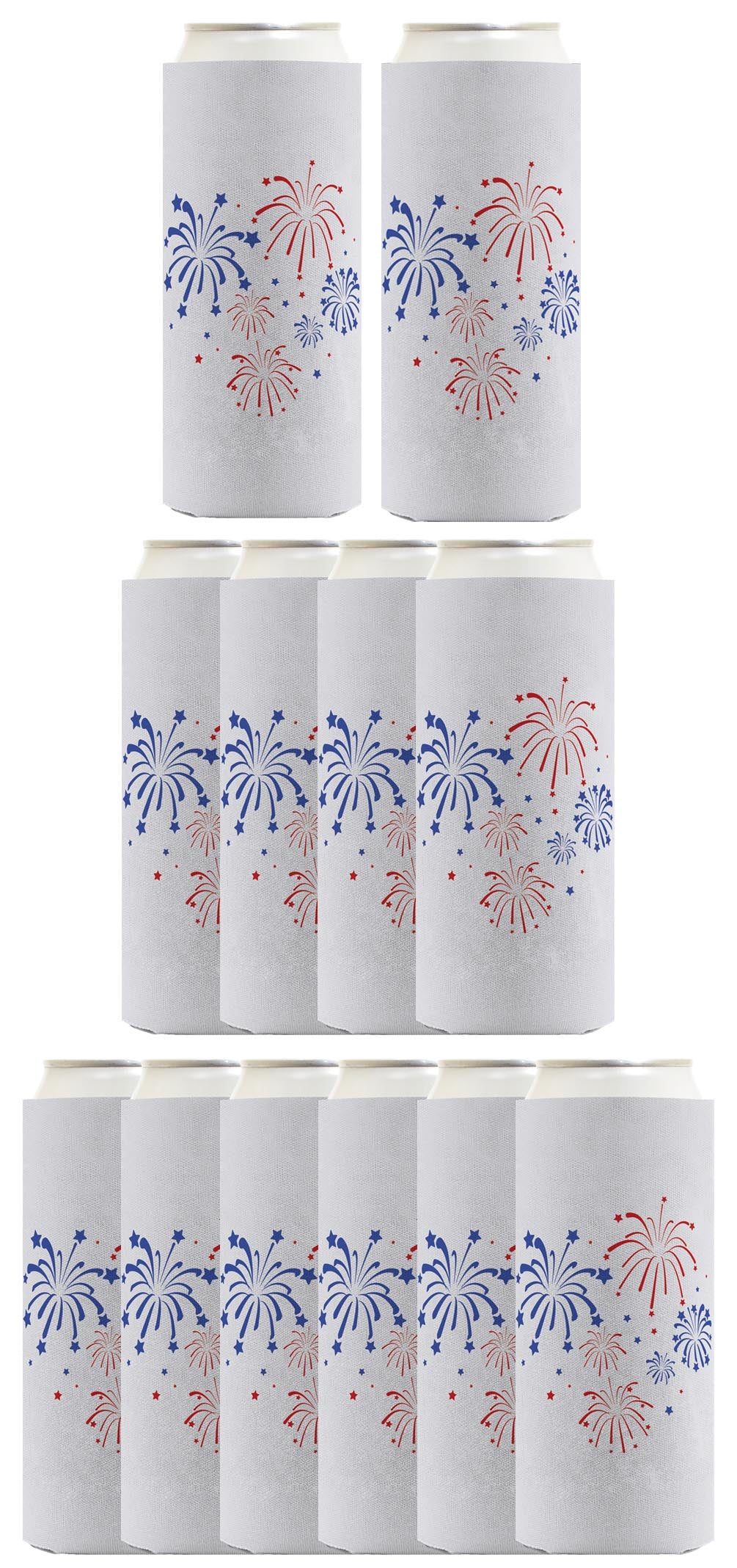 Fireworks Light Blue Standard or Slim Can Thermocooler Drink Sleeve