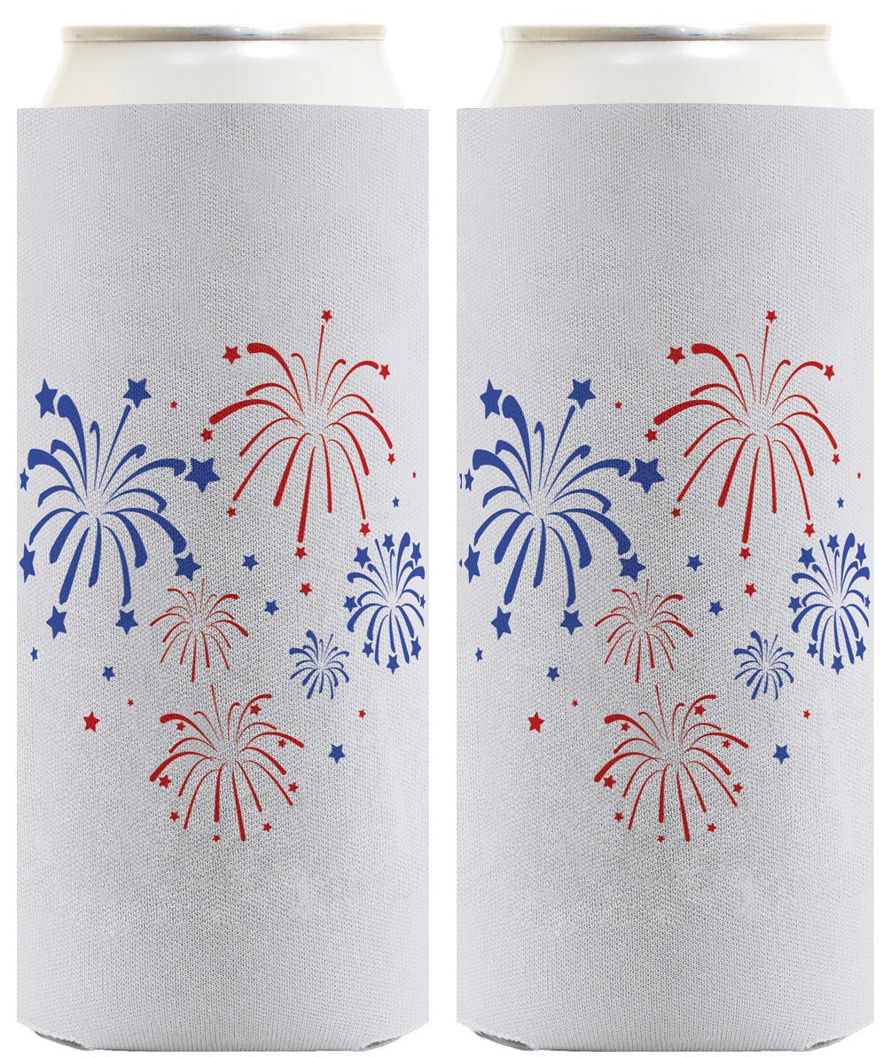 Fireworks Light Blue Standard or Slim Can Thermocooler Drink Sleeve