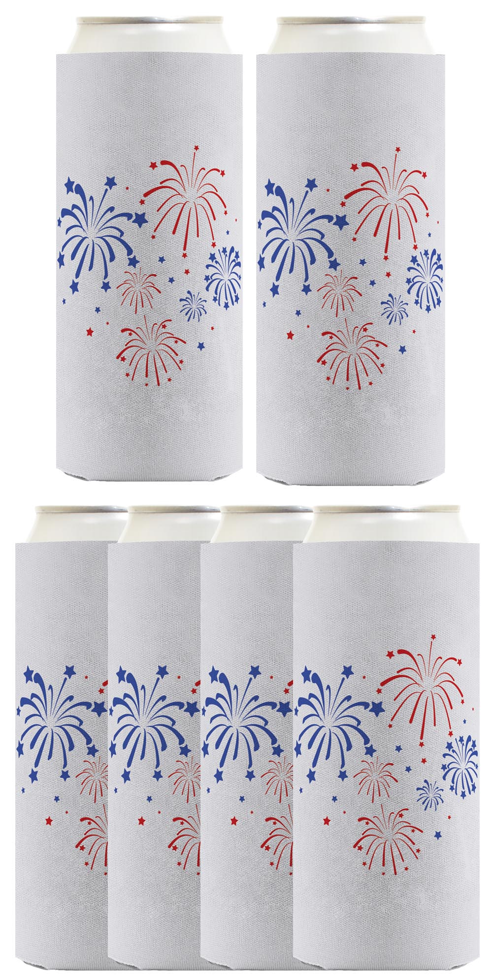 Fireworks Light Blue Standard or Slim Can Thermocooler Drink Sleeve