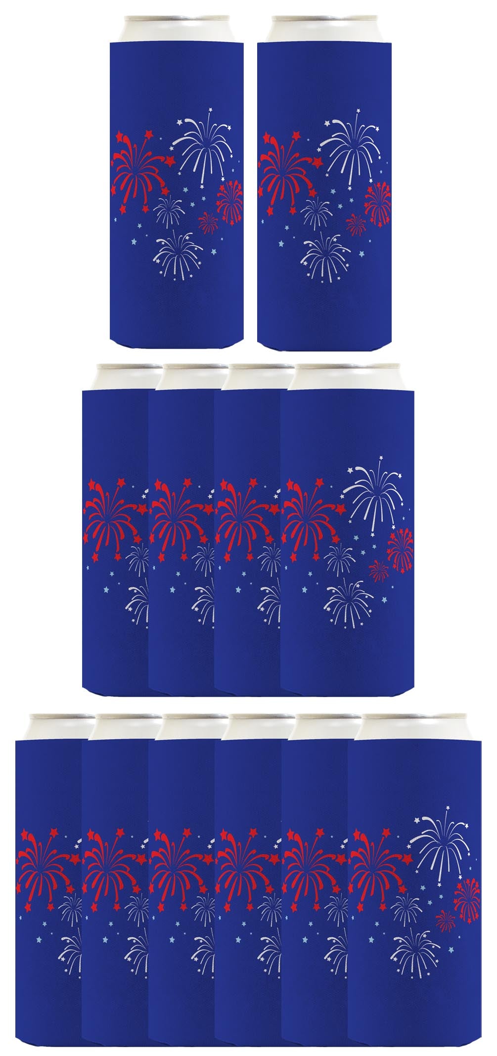 Fireworks Royal Blue Standard or Slim Can Thermocooler Drink Sleeve
