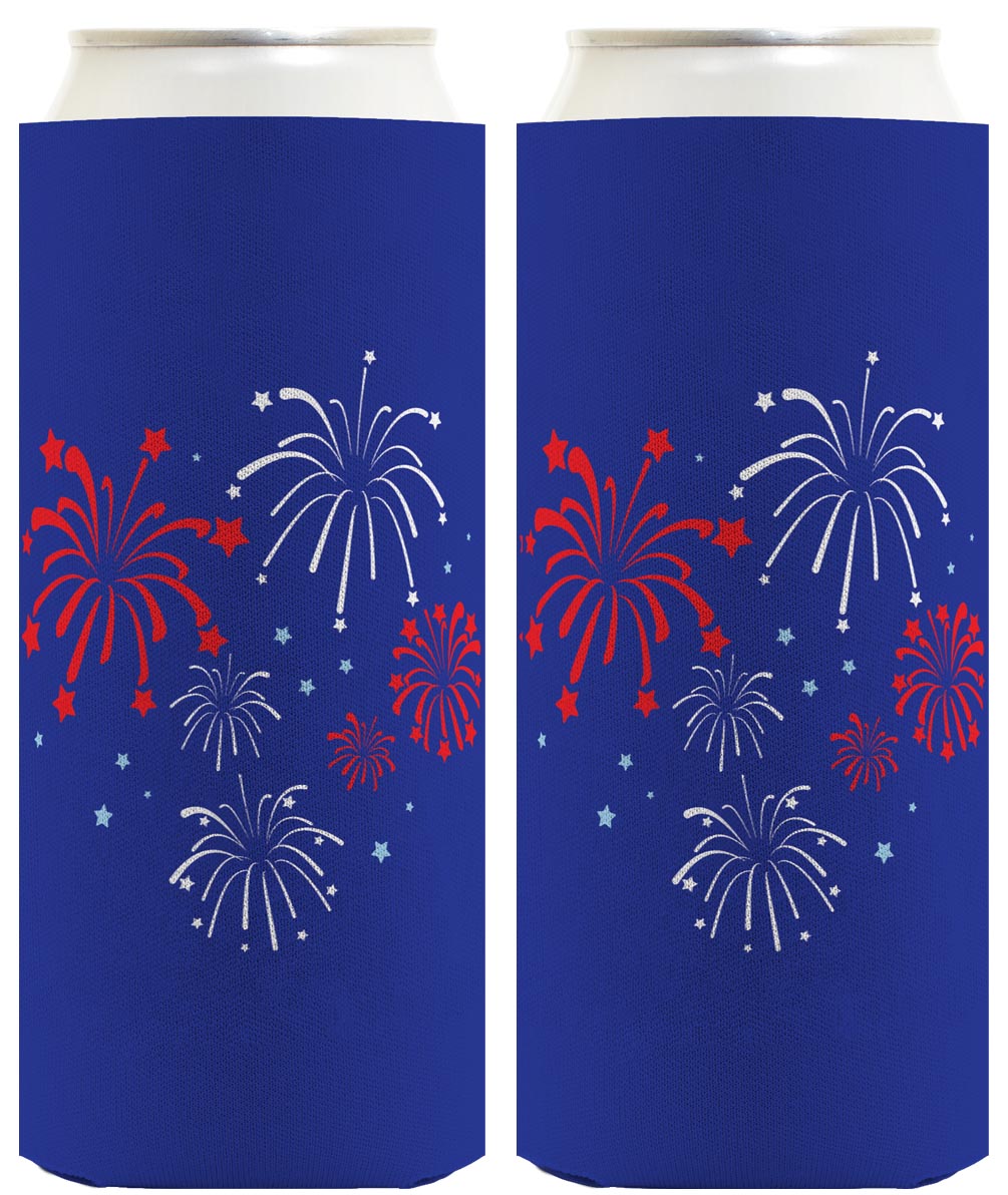 Fireworks Royal Blue Standard or Slim Can Thermocooler Drink Sleeve