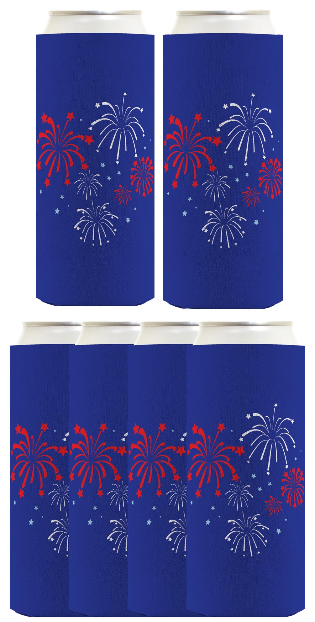 Fireworks Royal Blue Standard or Slim Can Thermocooler Drink Sleeve