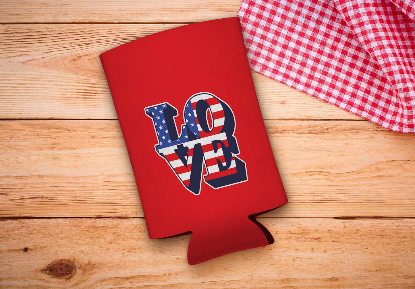 drink sleeve on a wood background