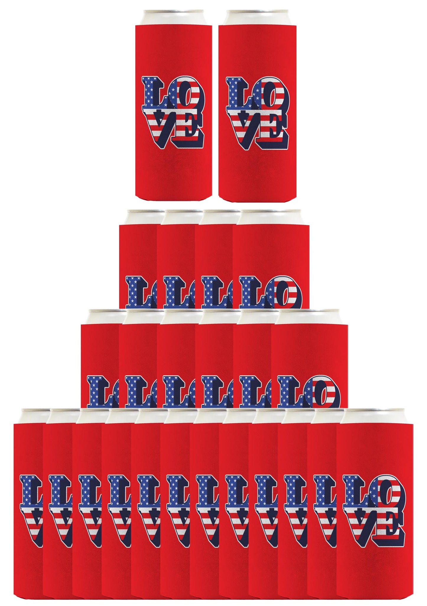 Love America Red Standard or Slim Can Thermocooler Drink Sleeve