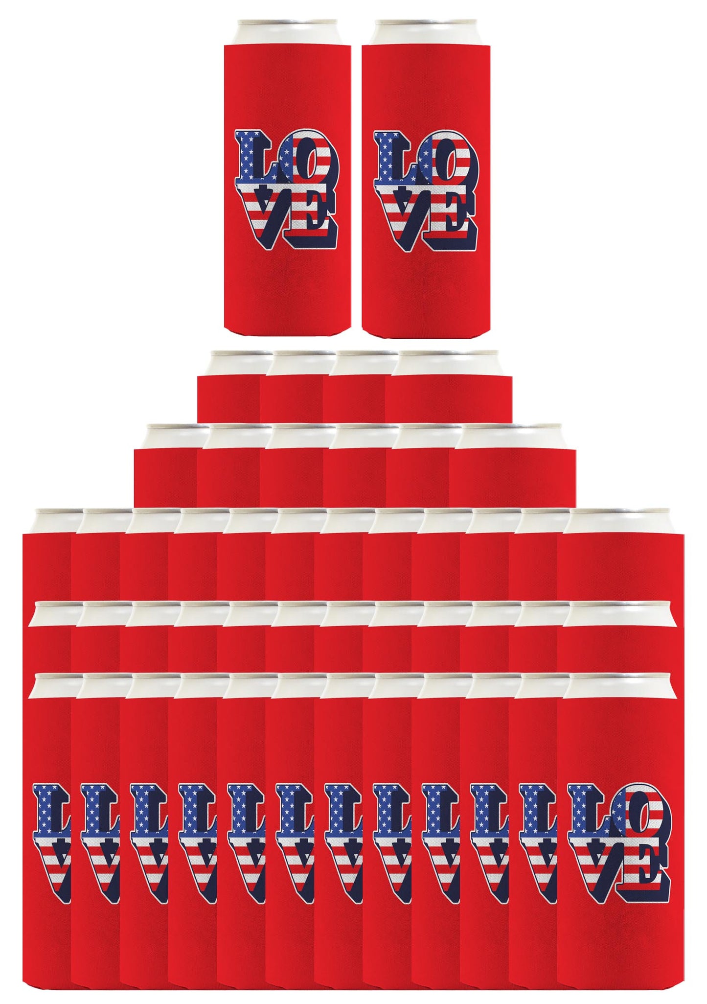 Love America Red Standard or Slim Can Thermocooler Drink Sleeve