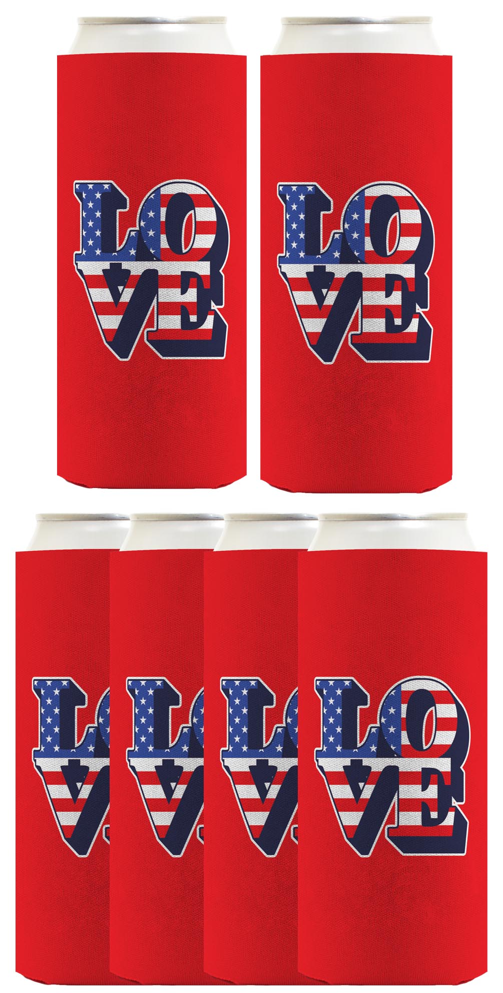 Love America Red Standard or Slim Can Thermocooler Drink Sleeve