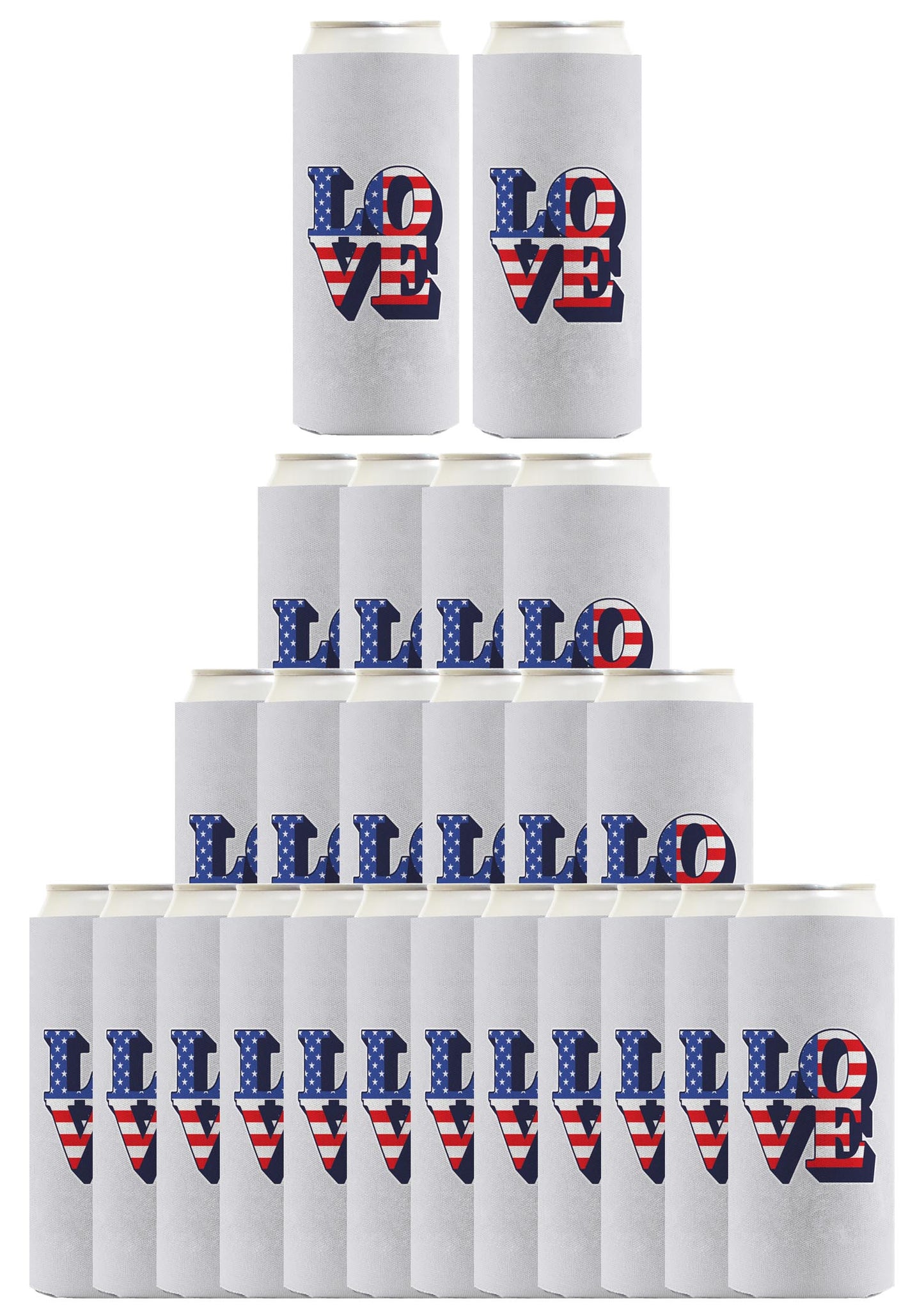 Love America Light Blue Standard or Slim Can Thermocooler Drink Sleeve