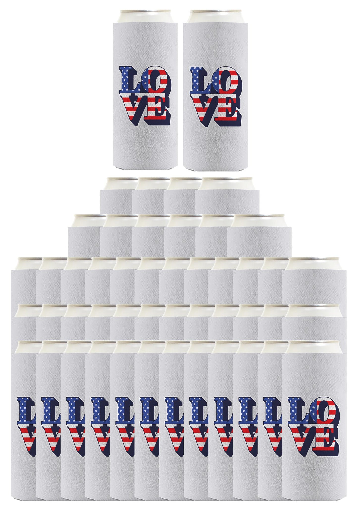 Love America Light Blue Standard or Slim Can Thermocooler Drink Sleeve