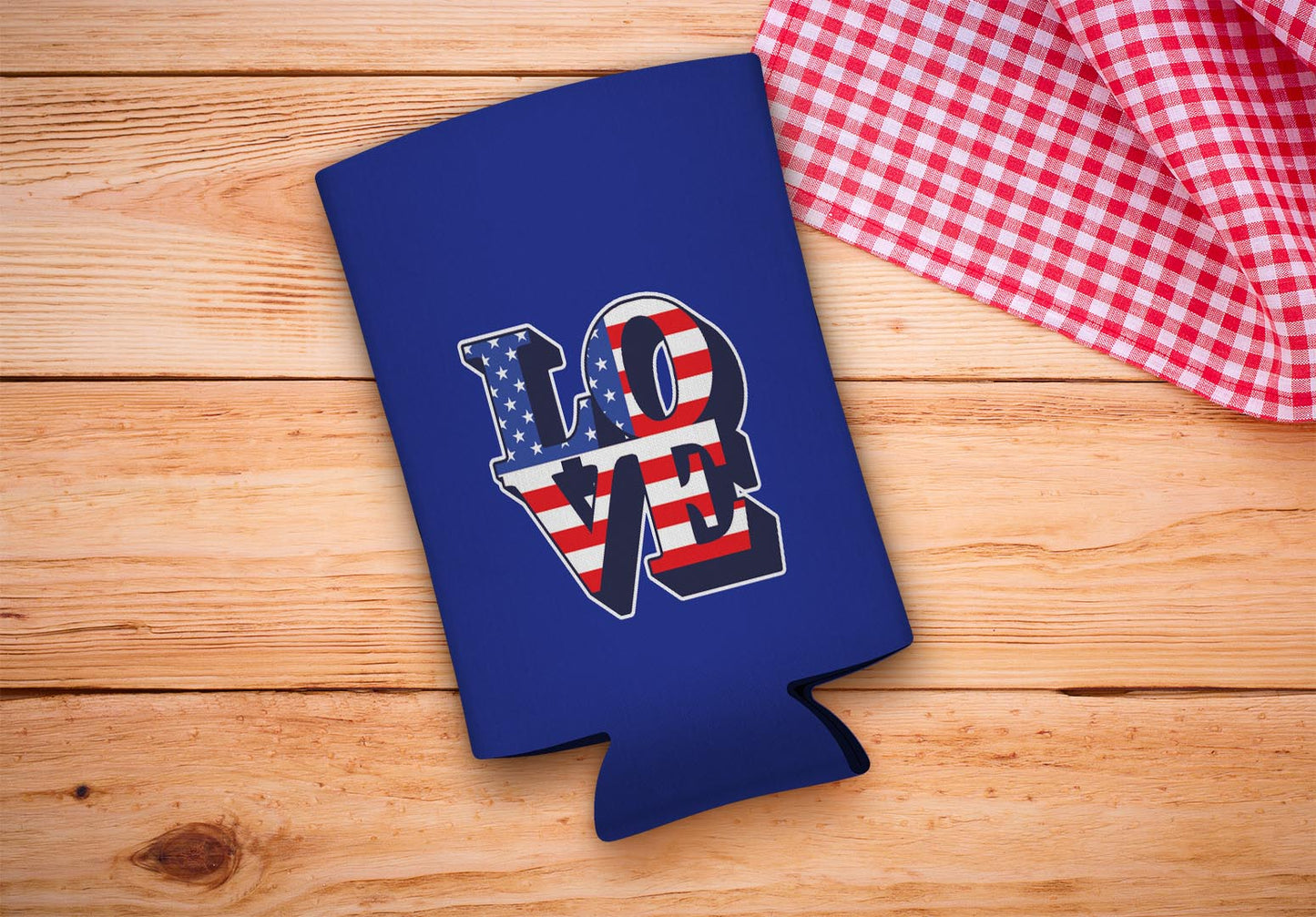 drink sleeve on a wood background