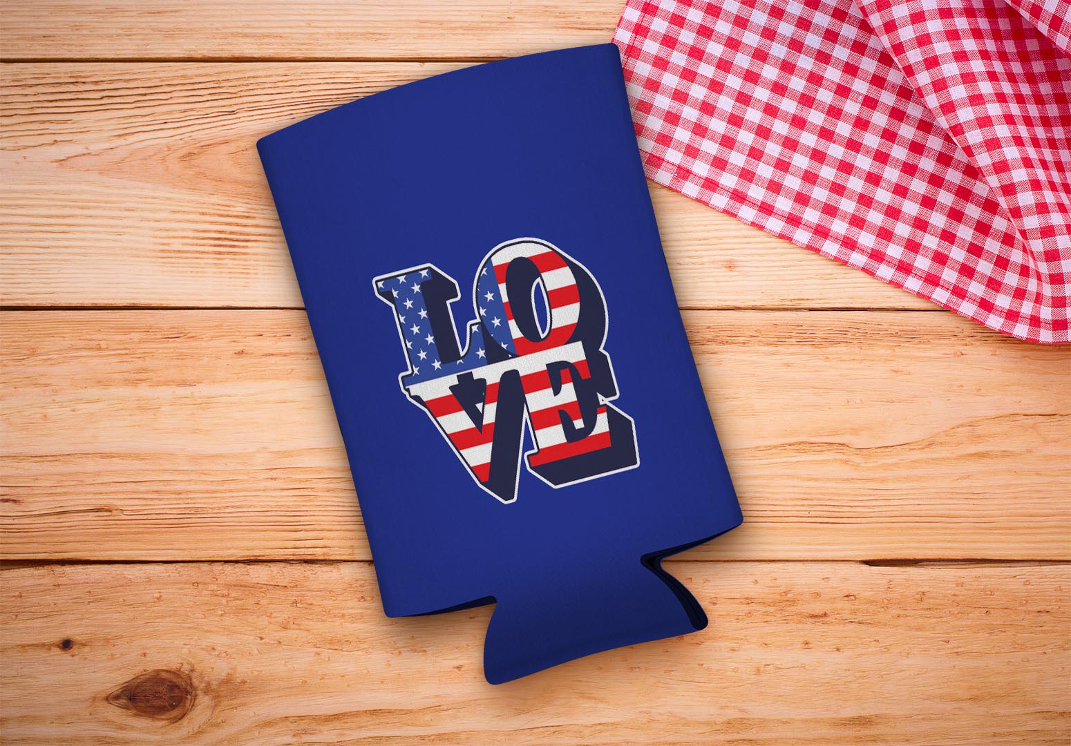 drink sleeve on a wood background