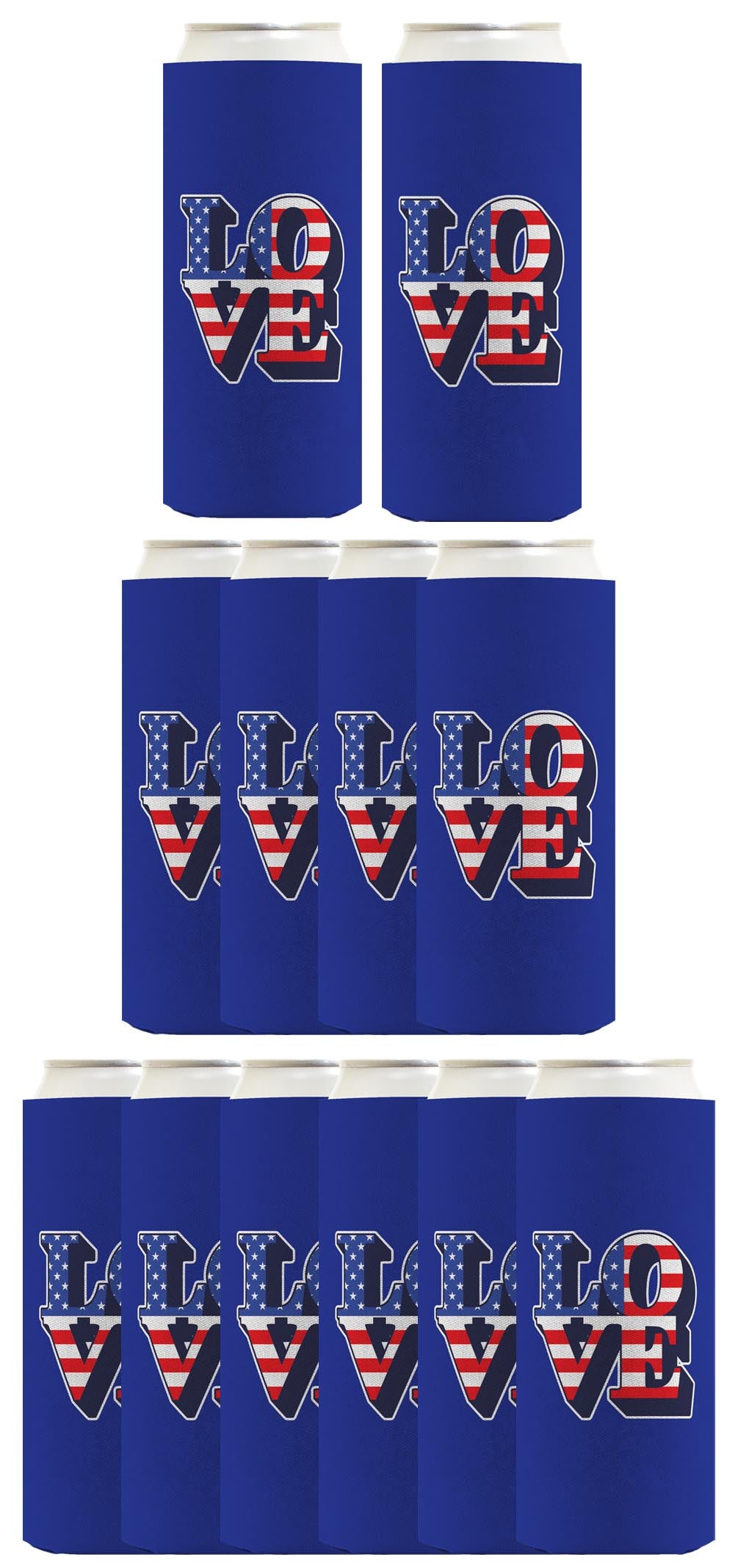 Love America Royal Blue Standard or Slim Can Thermocooler Drink Sleeve