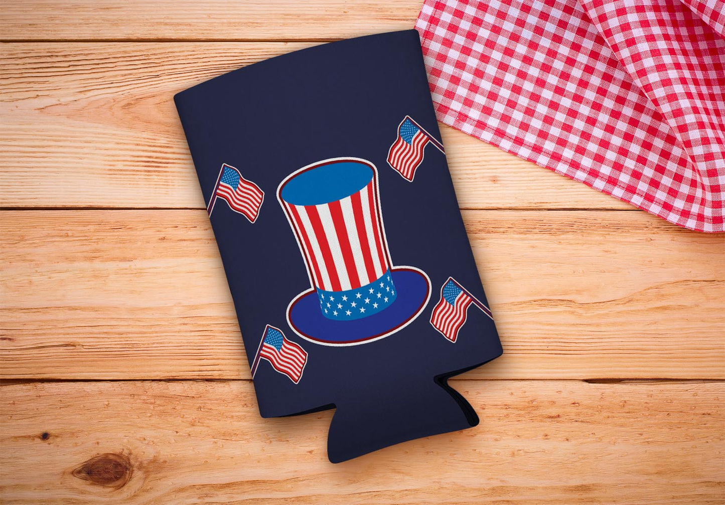 drink sleeve on a wood background