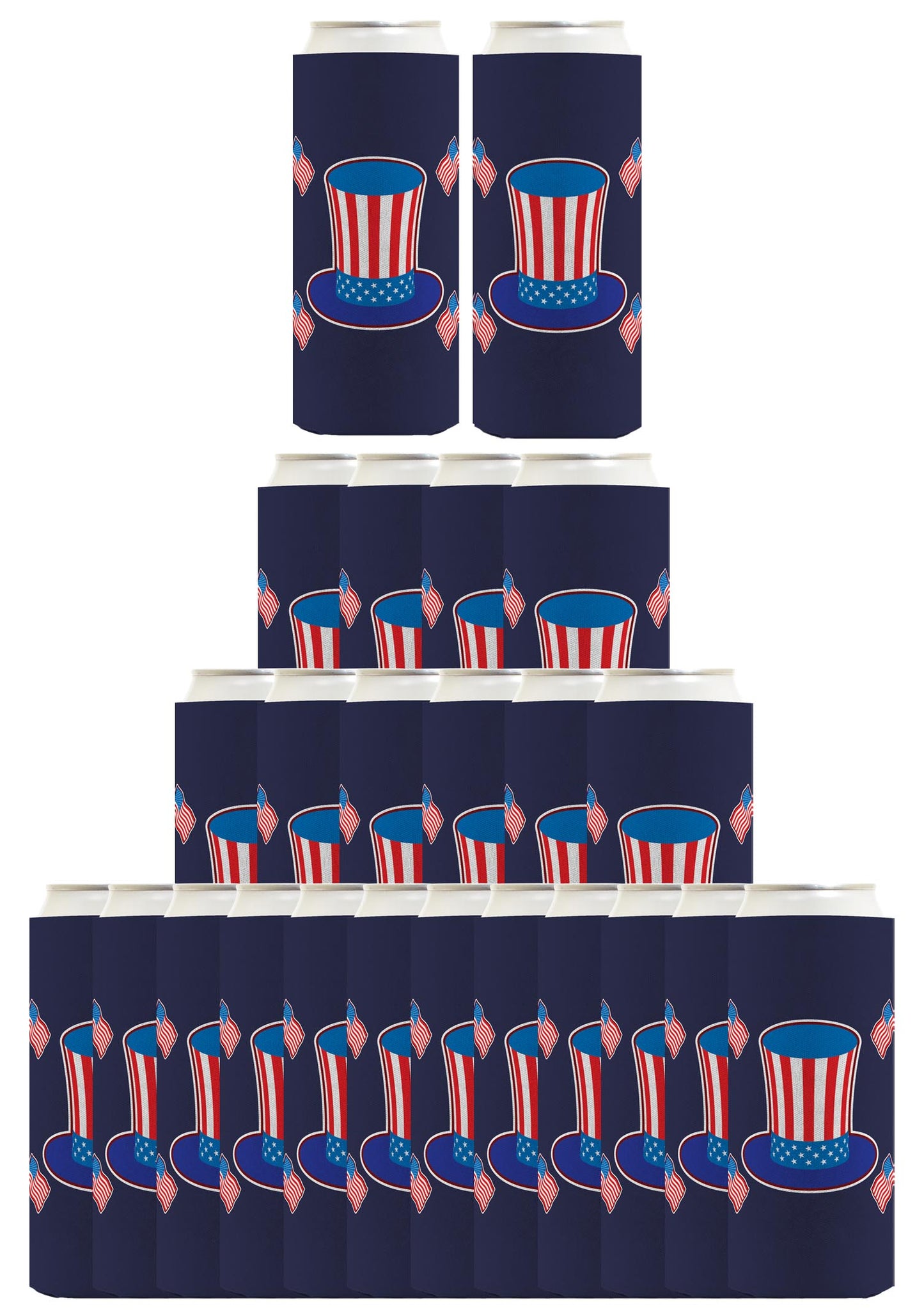 Uncle Sam Hat Navy Standard or Slim Can Thermocooler Drink Sleeve