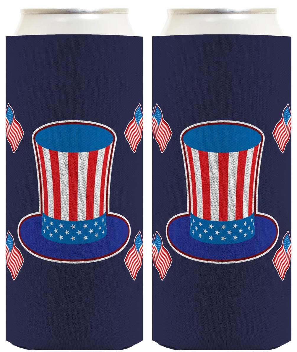 Uncle Sam Hat Navy Standard or Slim Can Thermocooler Drink Sleeve