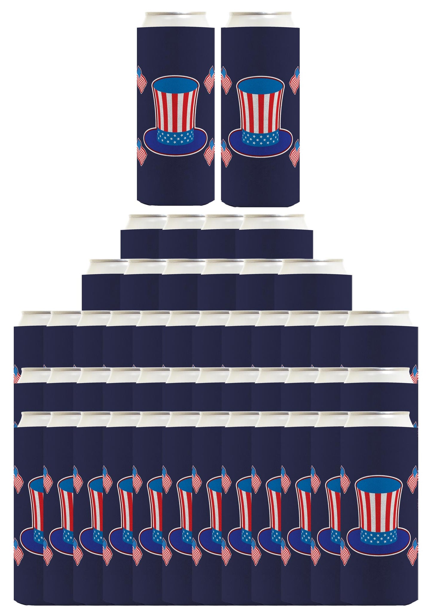 Uncle Sam Hat Navy Standard or Slim Can Thermocooler Drink Sleeve