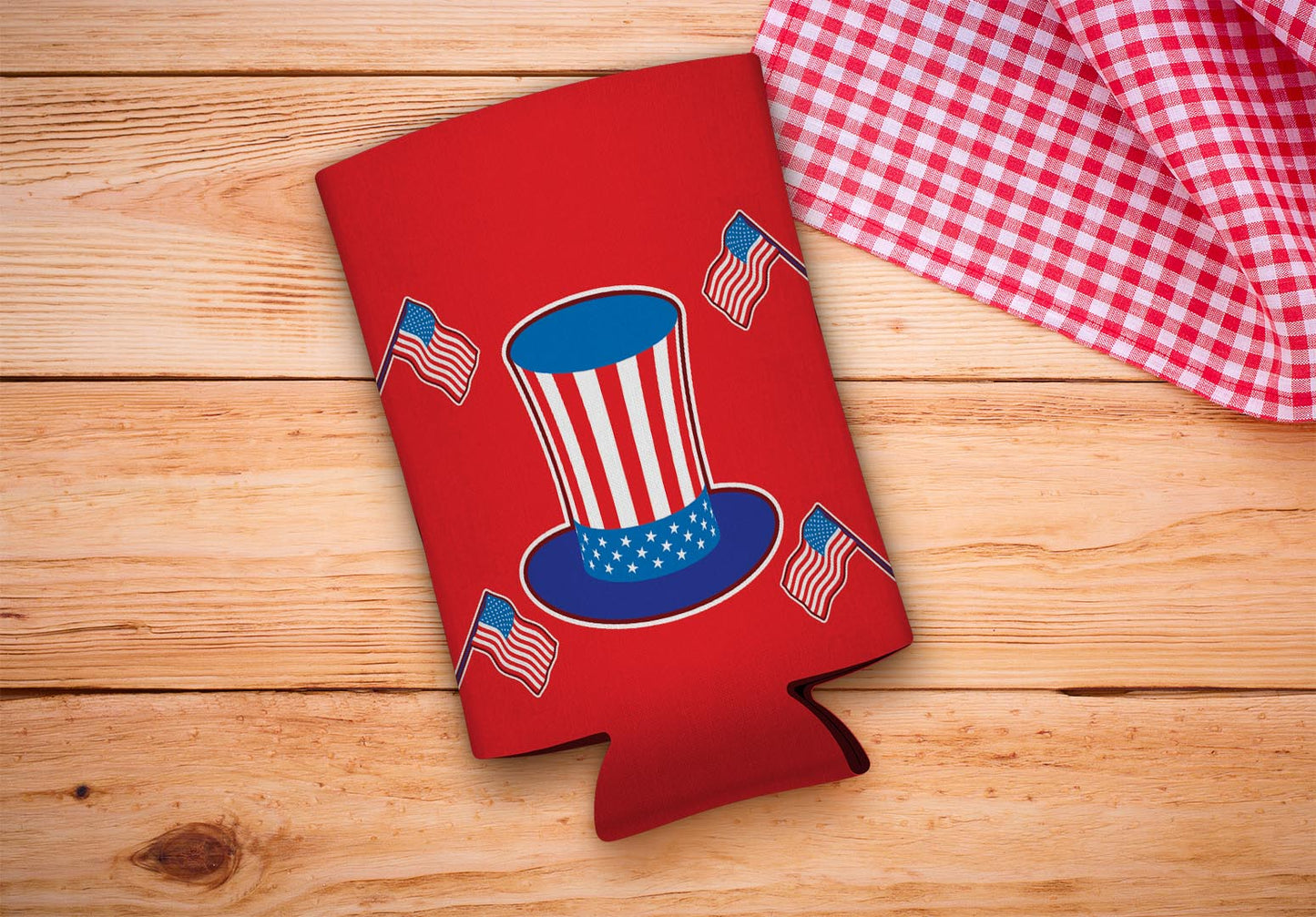 drink sleeve on a wood background