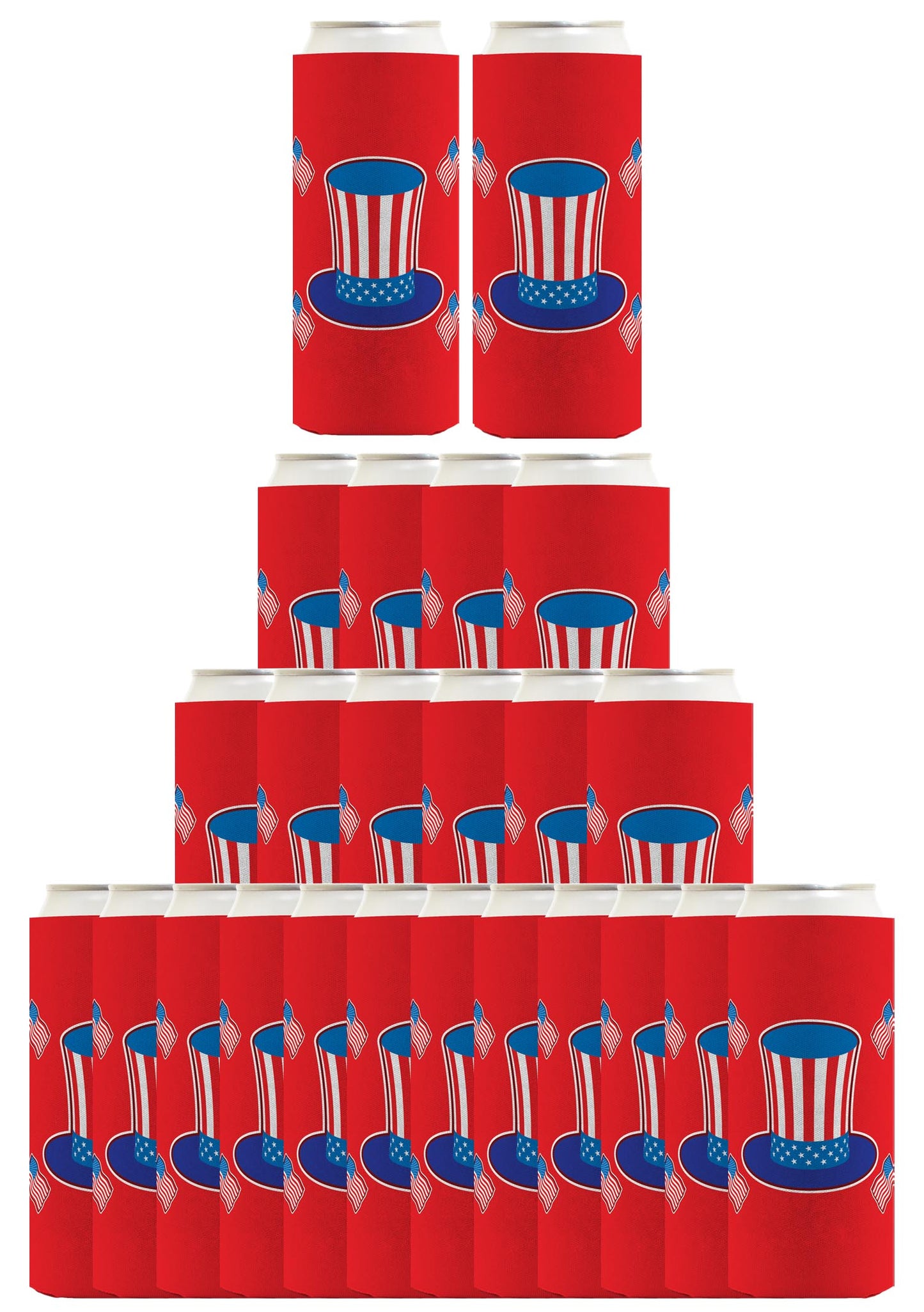Uncle Sam Hat Red Standard or Slim Can Thermocooler Drink Sleeve