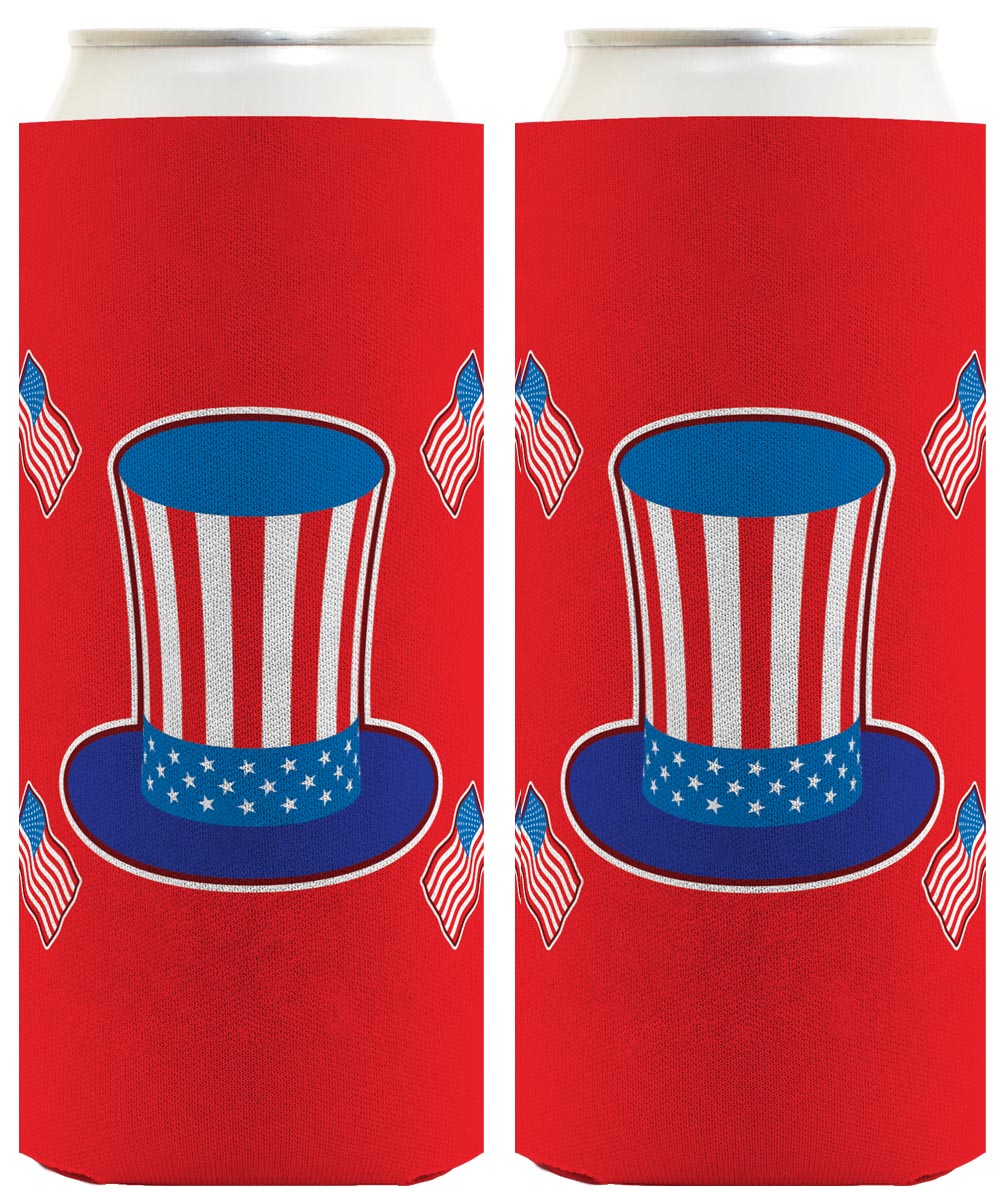 Uncle Sam Hat Red Standard or Slim Can Thermocooler Drink Sleeve