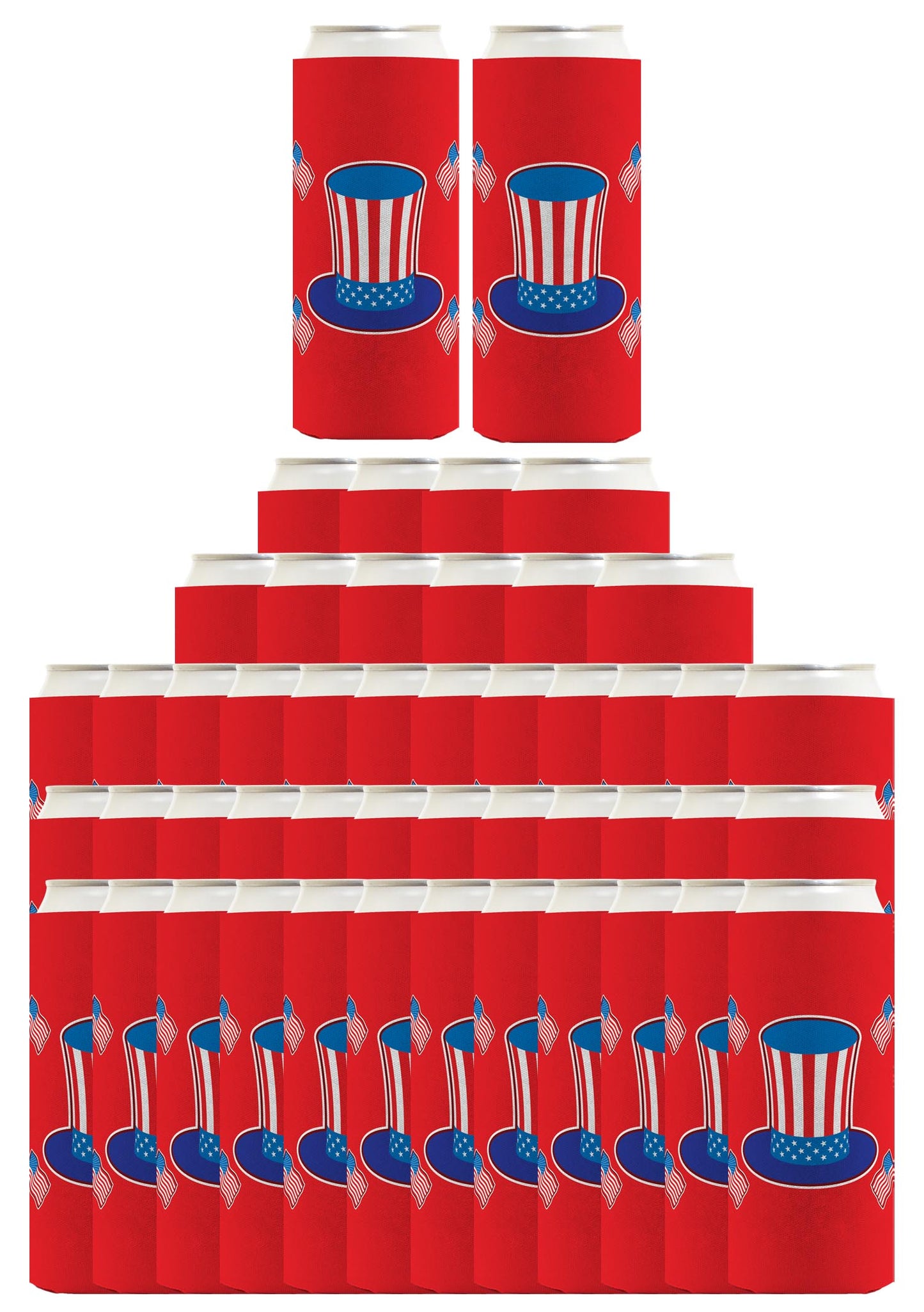 Uncle Sam Hat Red Standard or Slim Can Thermocooler Drink Sleeve