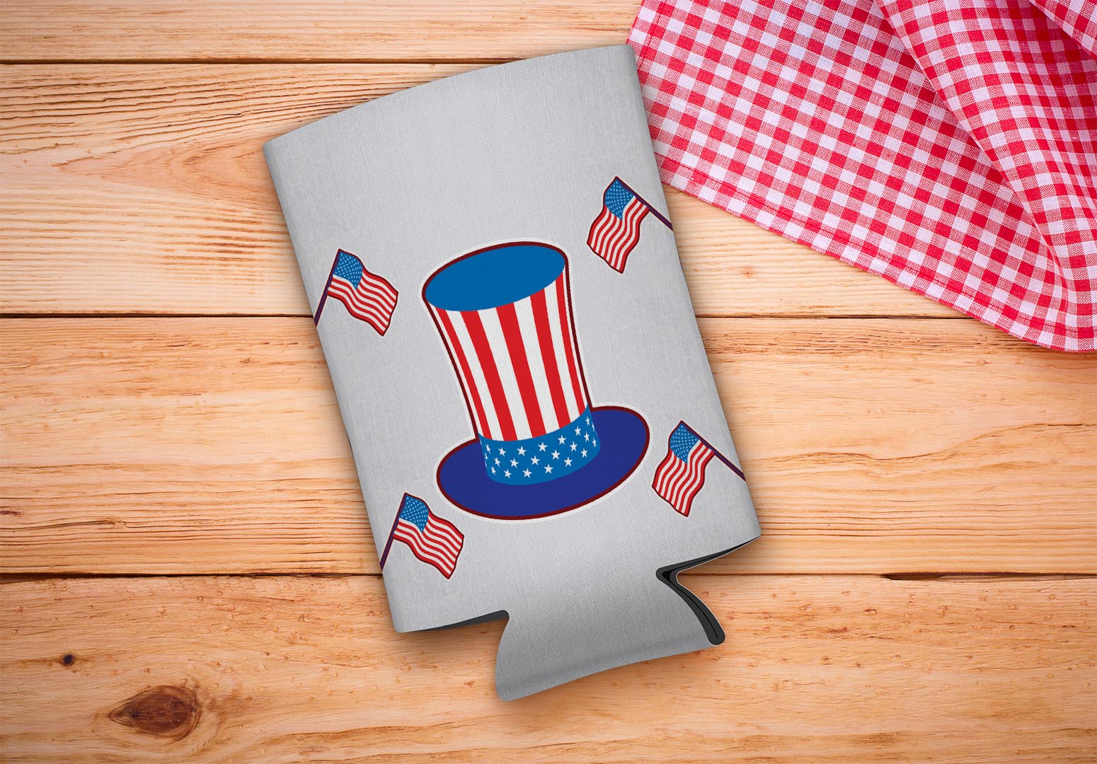 drink sleeve on a wood background