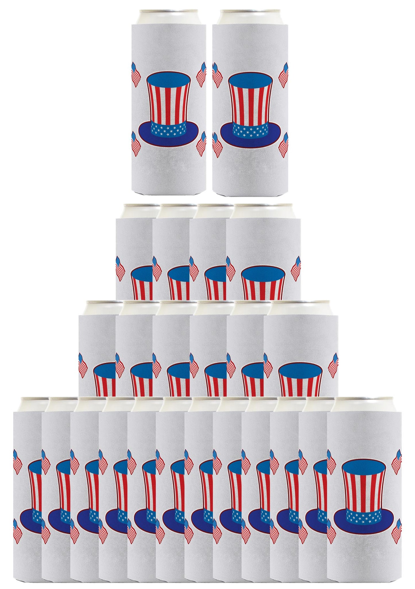 Uncle Sam Hat Light Blue Standard or Slim Can Thermocooler Drink Sleeve
