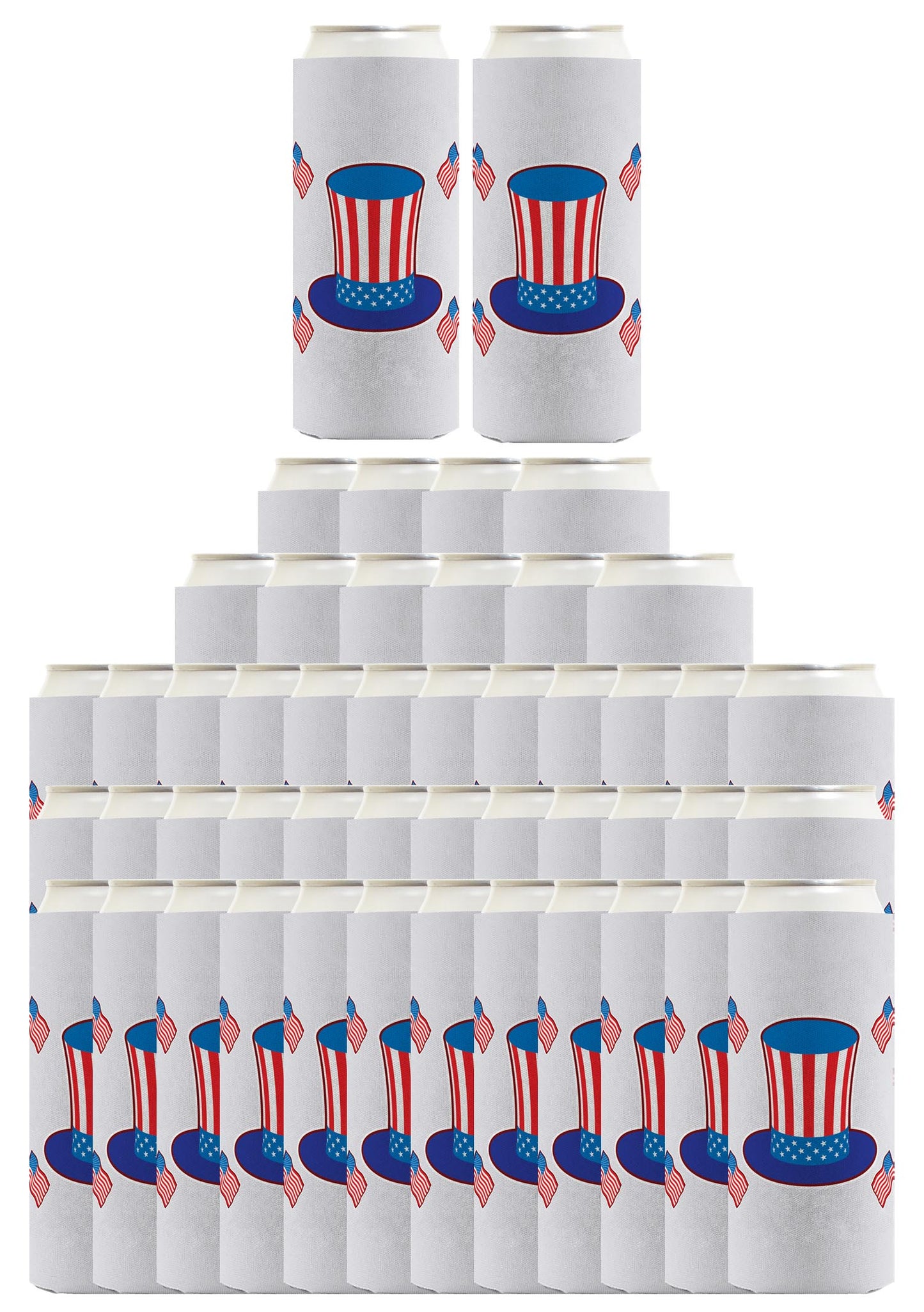 Uncle Sam Hat Light Blue Standard or Slim Can Thermocooler Drink Sleeve